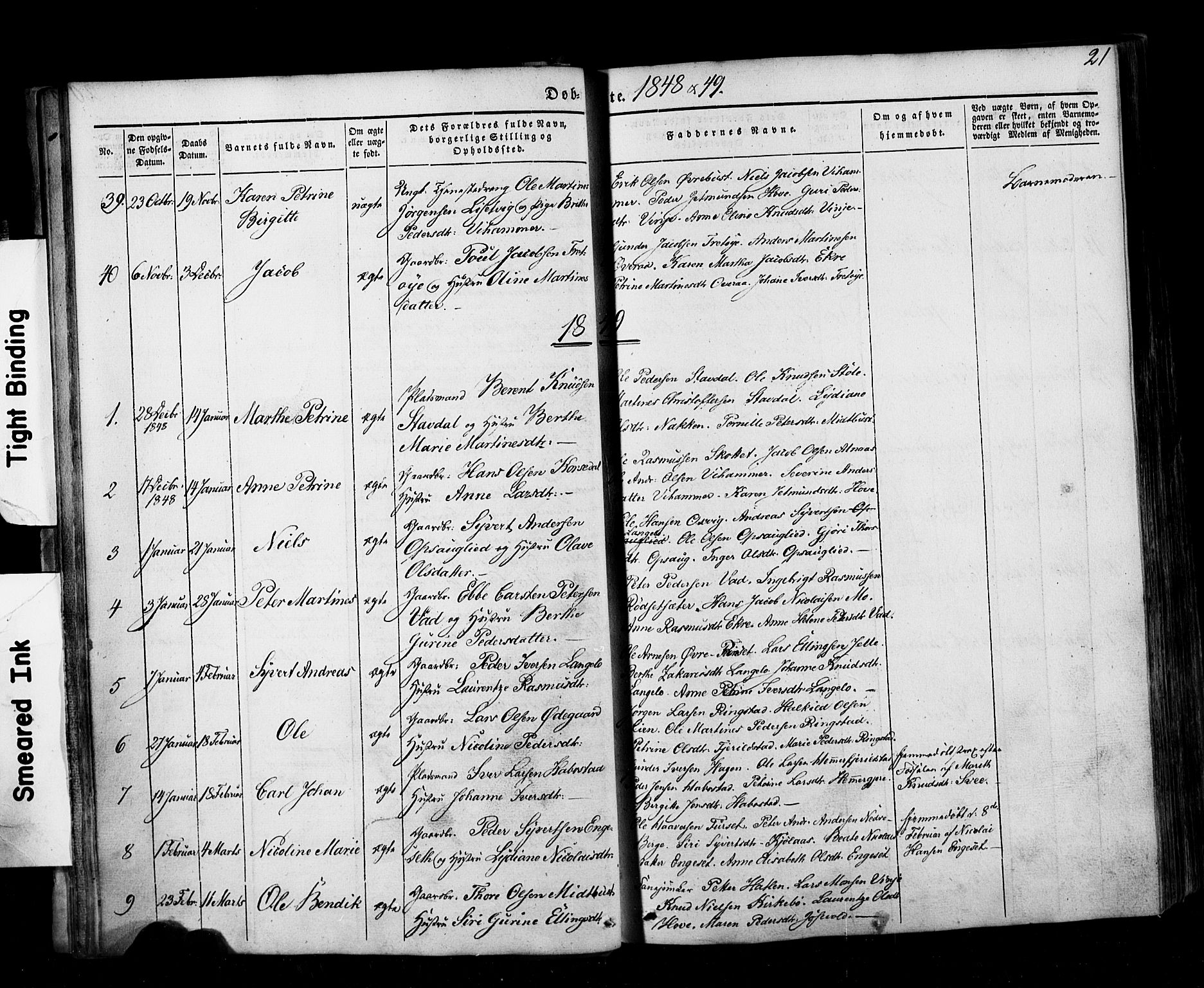 Ministerialprotokoller, klokkerbøker og fødselsregistre - Møre og Romsdal, AV/SAT-A-1454/520/L0275: Parish register (official) no. 520A05, 1844-1881, p. 21