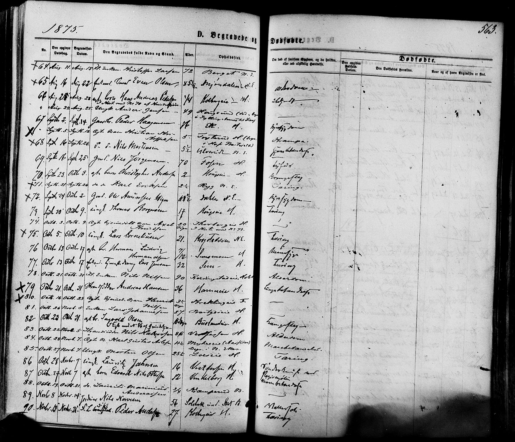 Eiker kirkebøker, AV/SAKO-A-4/F/Fa/L0017: Parish register (official) no. I 17, 1869-1877, p. 563