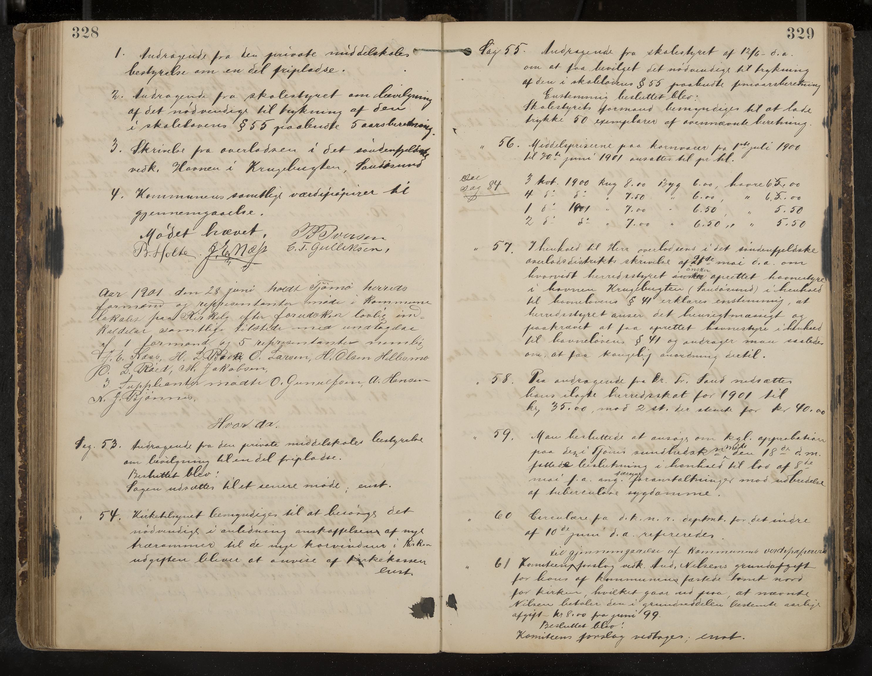 Tjøme formannskap og sentraladministrasjon, IKAK/0723021-1/A/L0003: Møtebok, 1886-1915, p. 328-329