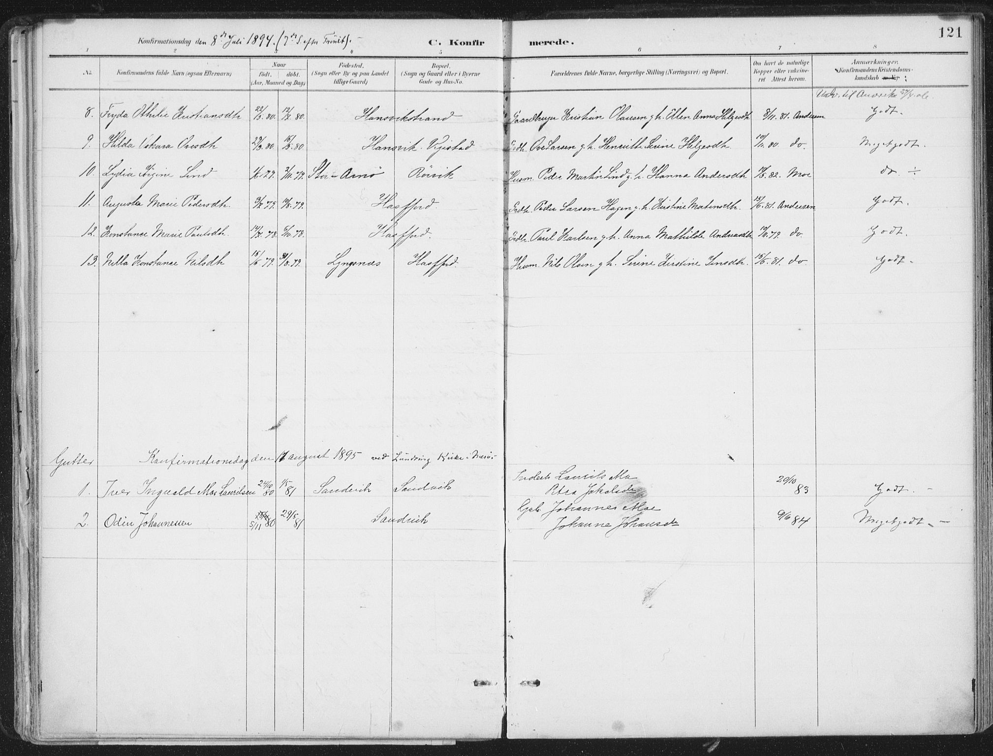 Ministerialprotokoller, klokkerbøker og fødselsregistre - Nord-Trøndelag, AV/SAT-A-1458/786/L0687: Parish register (official) no. 786A03, 1888-1898, p. 121