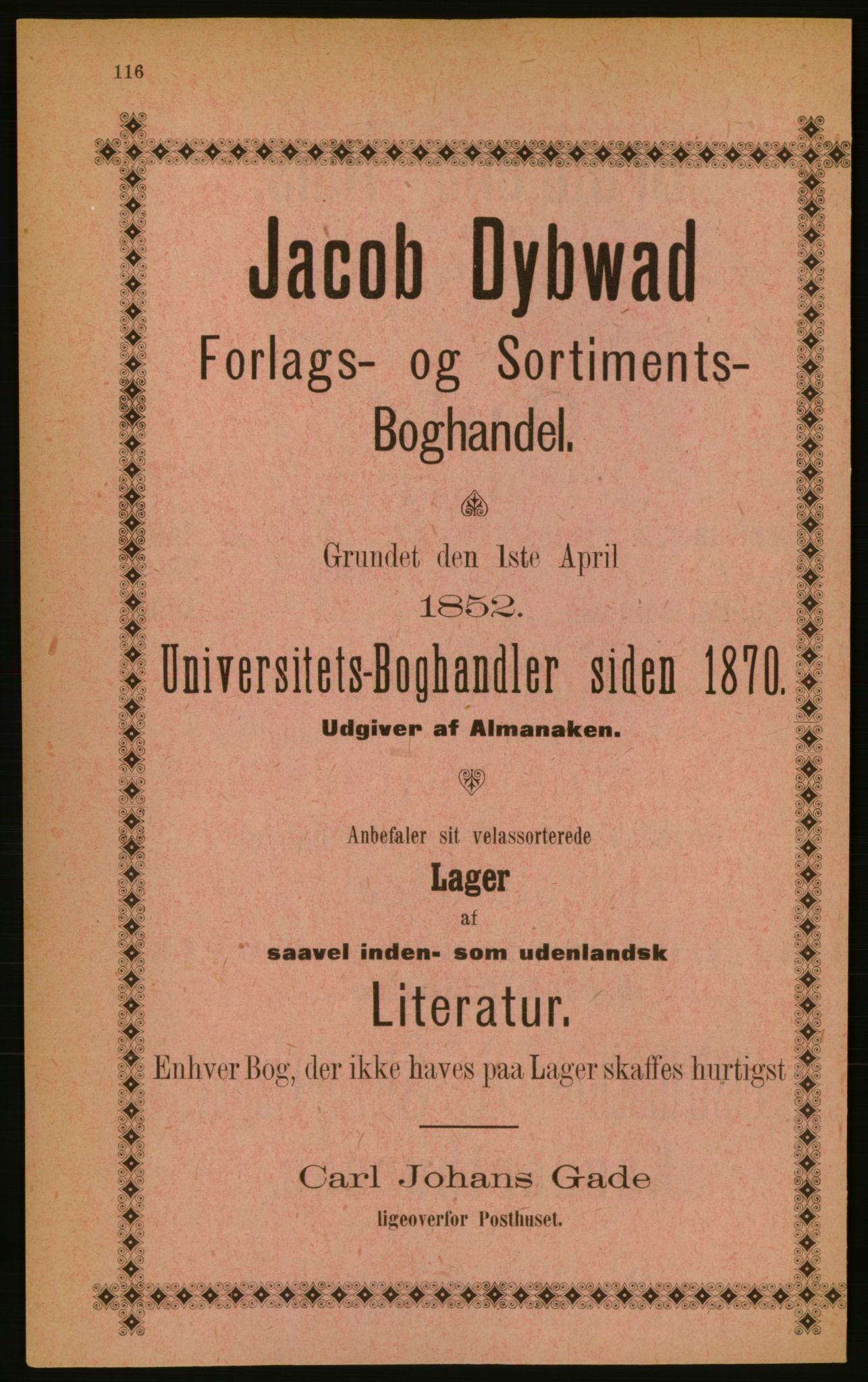 Kristiania/Oslo adressebok, PUBL/-, 1889, p. 116