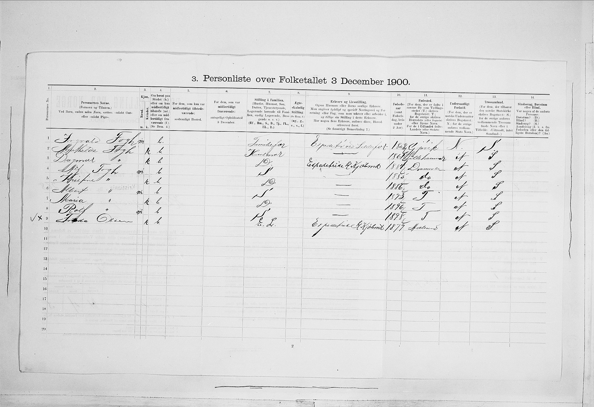 SAO, 1900 census for Kristiania, 1900, p. 48392