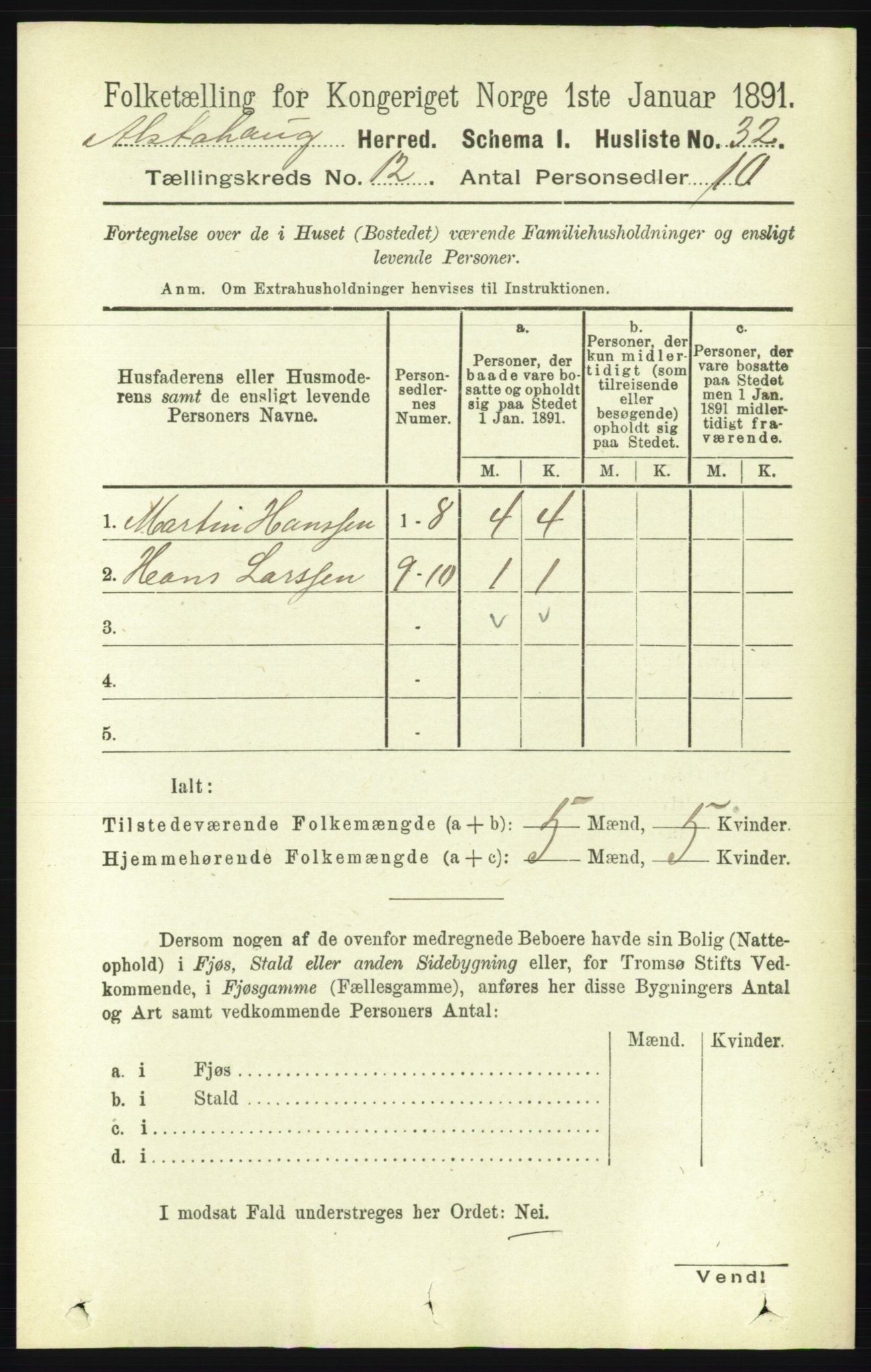 RA, 1891 census for 1820 Alstahaug, 1891, p. 4253