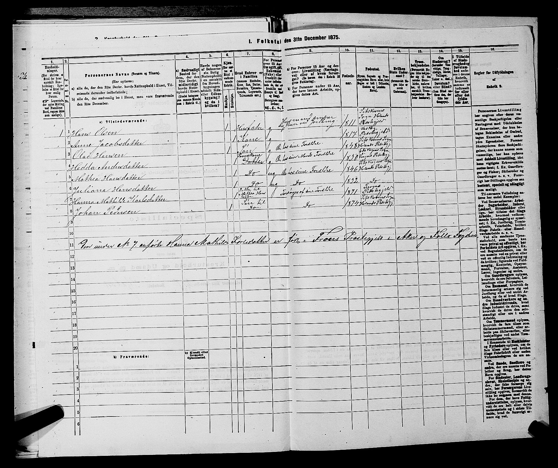 RA, 1875 census for 0221P Høland, 1875, p. 1961