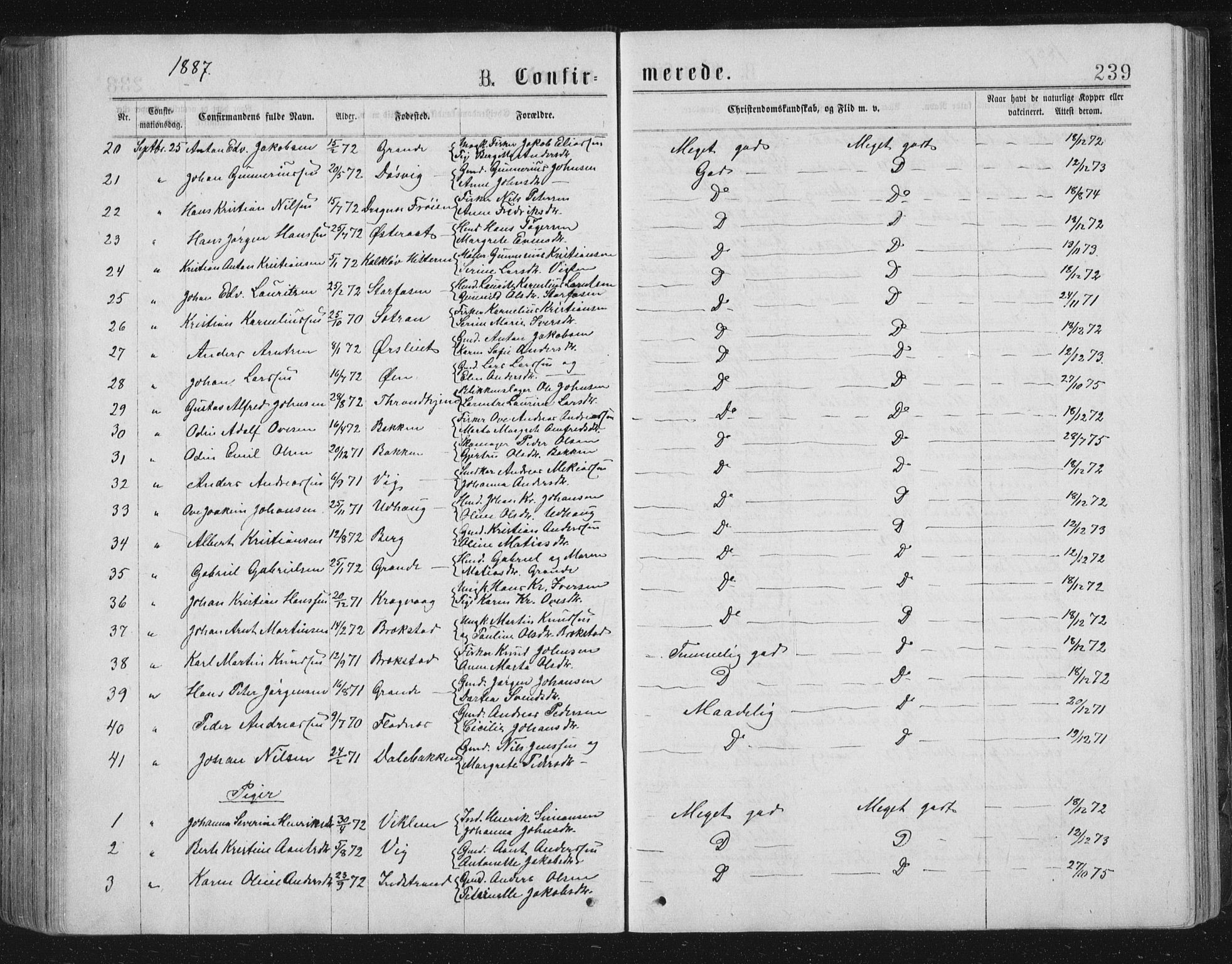 Ministerialprotokoller, klokkerbøker og fødselsregistre - Sør-Trøndelag, AV/SAT-A-1456/659/L0745: Parish register (copy) no. 659C02, 1869-1892, p. 239