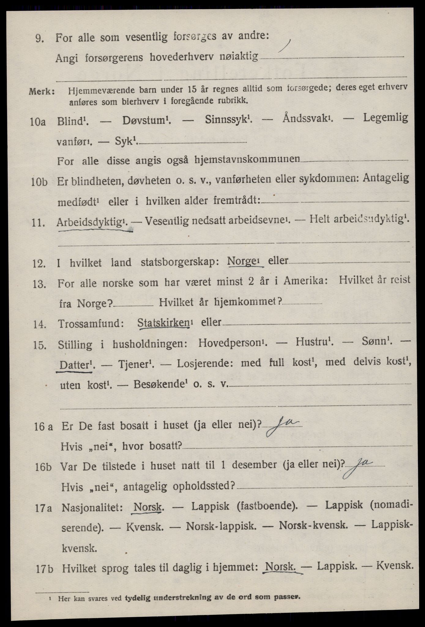 SAT, 1920 census for Ørland, 1920, p. 4488