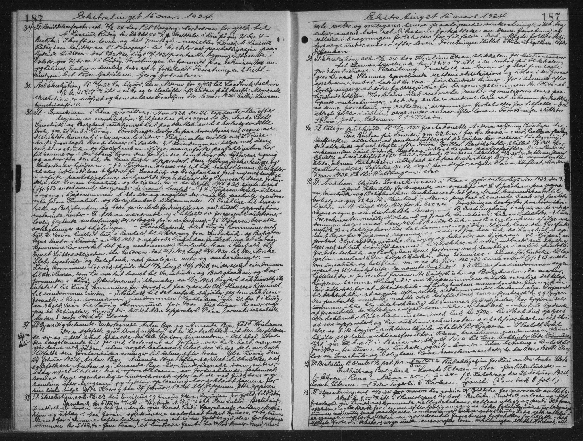 Rana sorenskriveri , AV/SAT-A-1108/1/2/2C/L0018: Mortgage book no. 18, 1923-1928, p. 187, Deed date: 15.03.1924