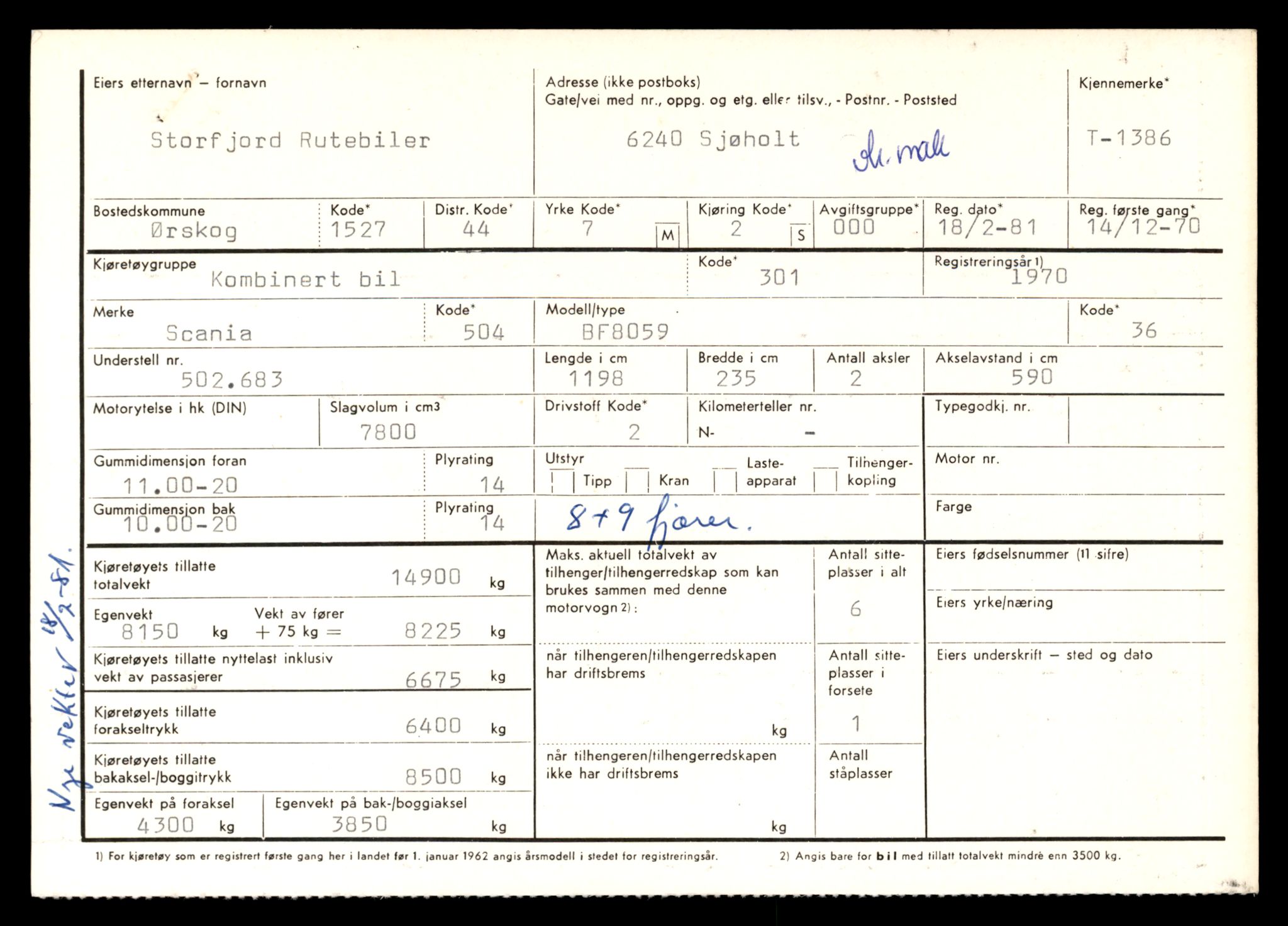 Møre og Romsdal vegkontor - Ålesund trafikkstasjon, AV/SAT-A-4099/F/Fe/L0012: Registreringskort for kjøretøy T 1290 - T 1450, 1927-1998, p. 2176