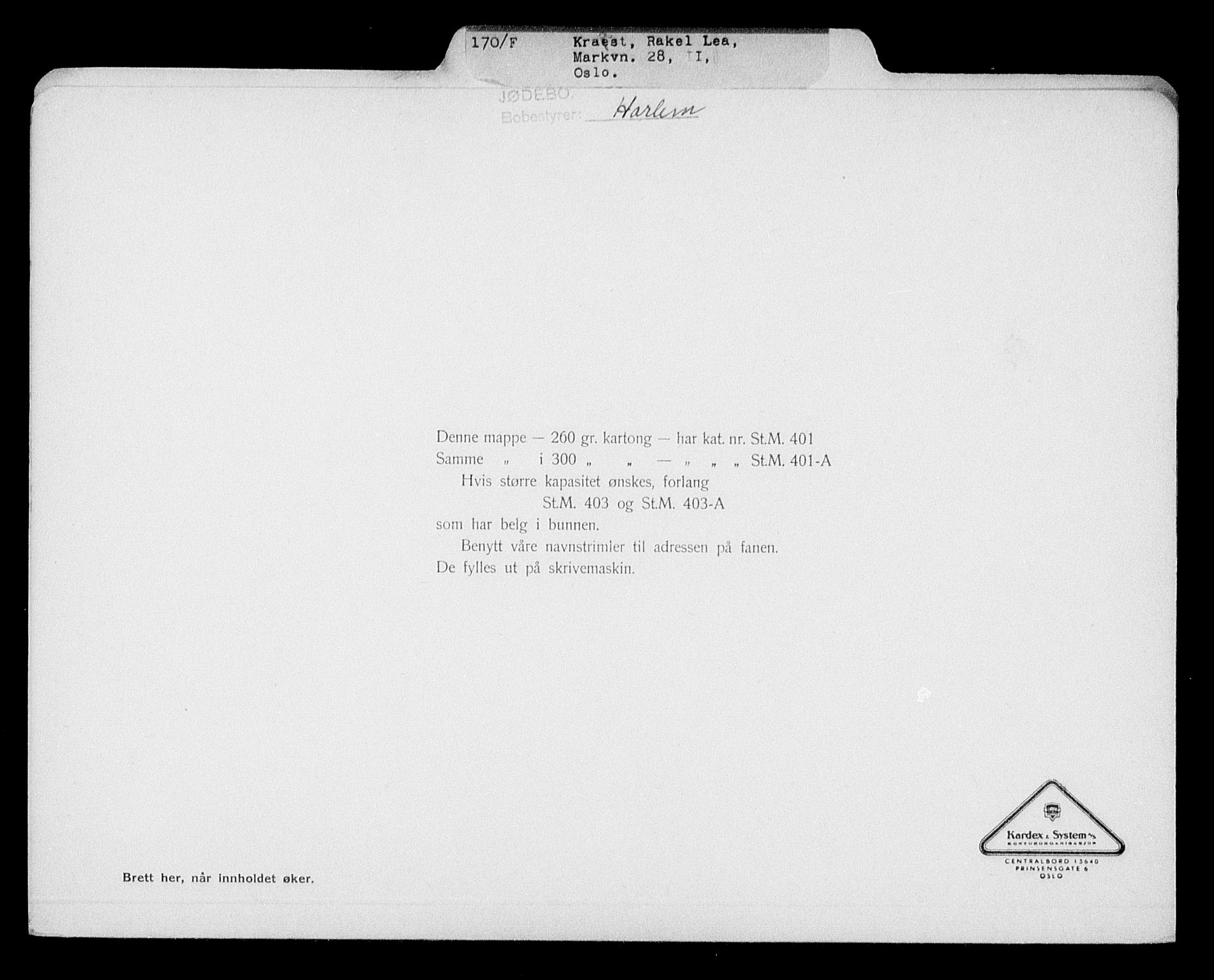 Justisdepartementet, Tilbakeføringskontoret for inndratte formuer, RA/S-1564/H/Hc/Hcc/L0954: --, 1945-1947, p. 309