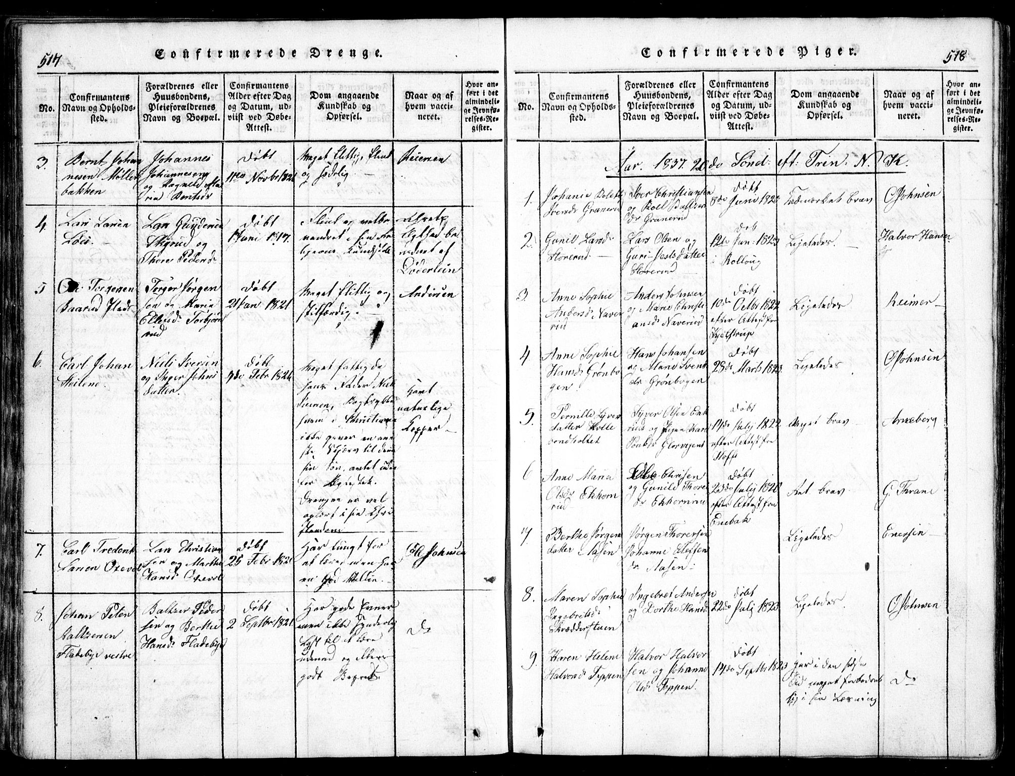 Nesodden prestekontor Kirkebøker, AV/SAO-A-10013/G/Ga/L0001: Parish register (copy) no. I 1, 1814-1847, p. 517-518