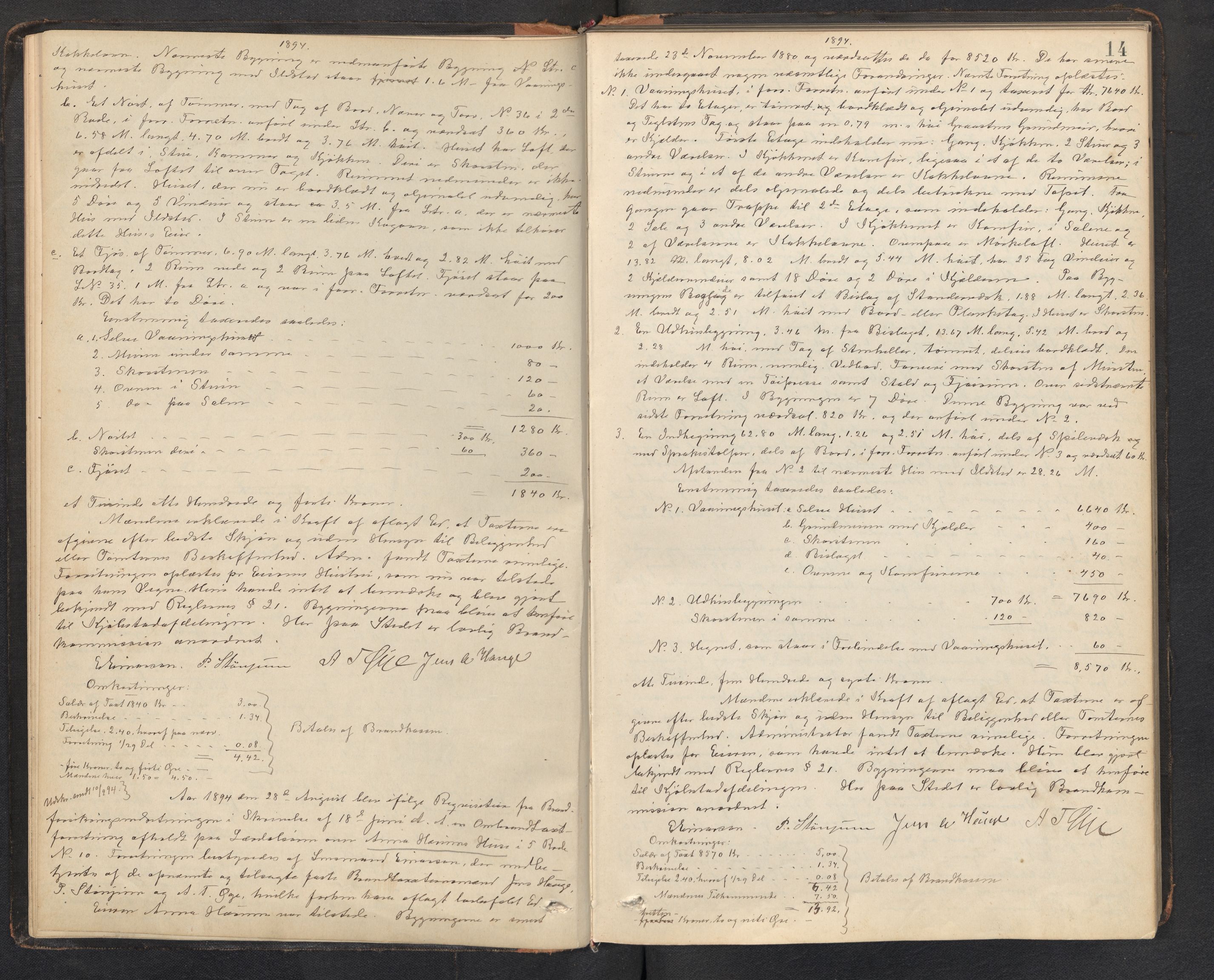 Lensmannen i Lærdal, AV/SAB-A-29401/0012/L0002: Branntakstprotokoll, 1890-1910, p. 13b-14a