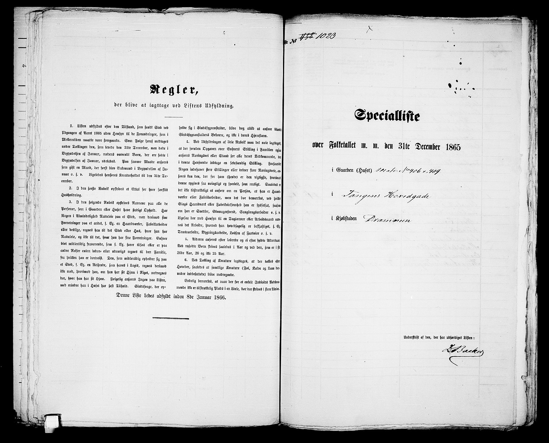 RA, 1865 census for Strømsø in Drammen, 1865, p. 871