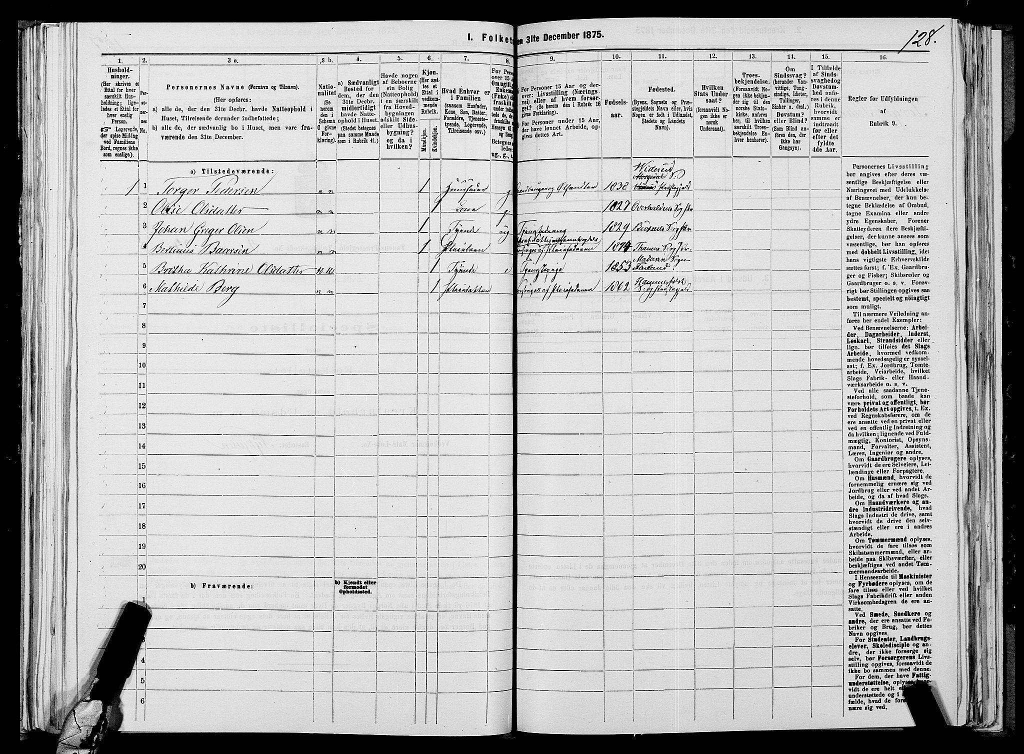 SATØ, 1875 census for 2025P Tana, 1875, p. 1128