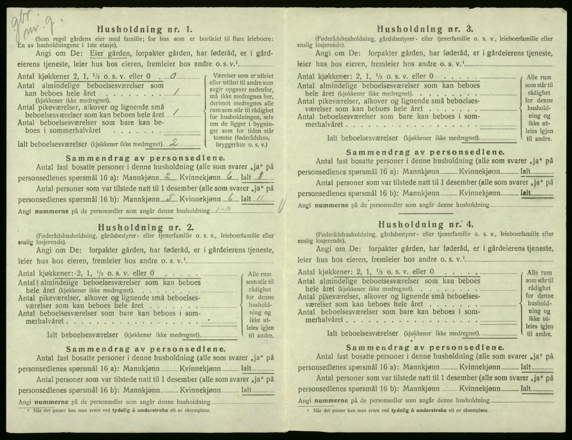 SAB, 1920 census for Ullensvang, 1920, p. 555