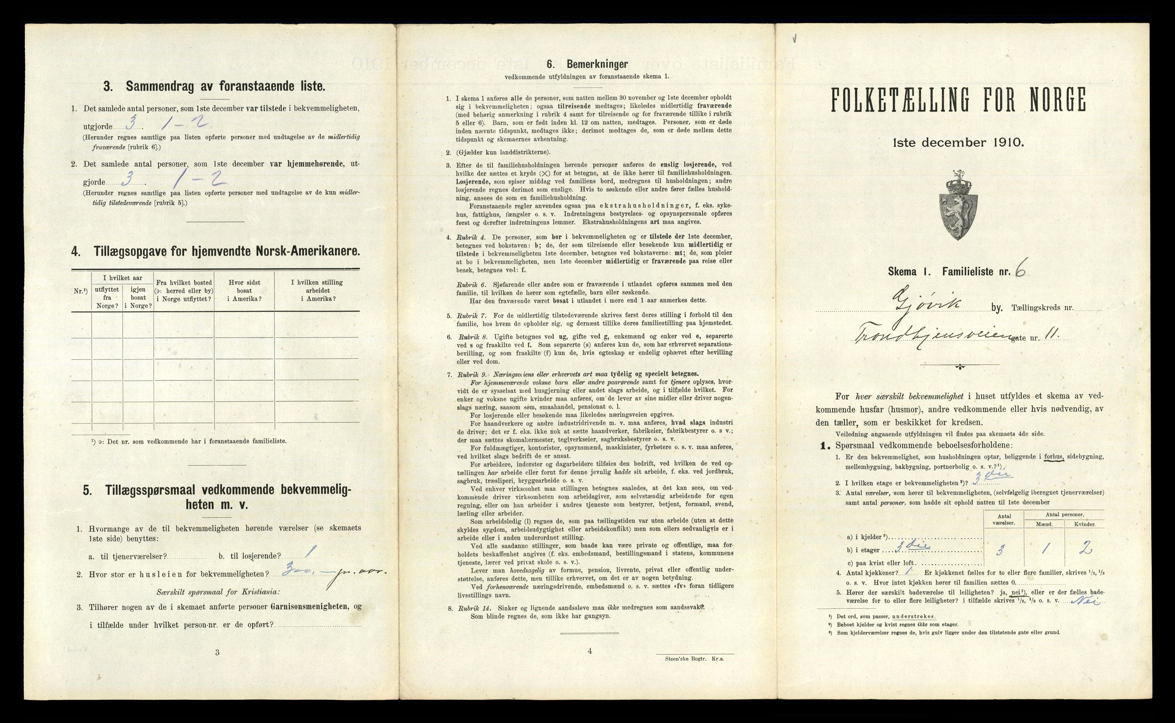 RA, 1910 census for Gjøvik, 1910, p. 1610