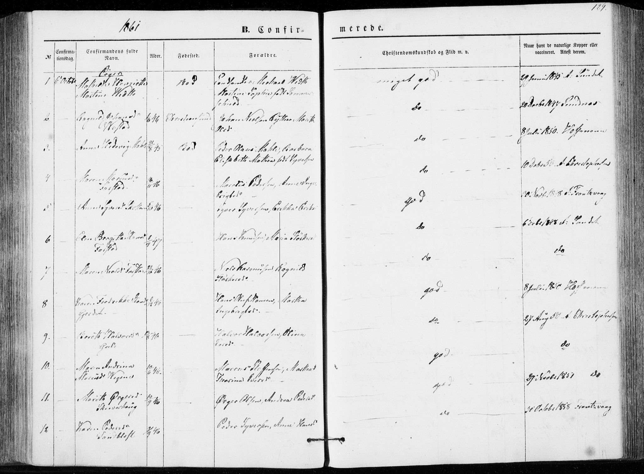 Ministerialprotokoller, klokkerbøker og fødselsregistre - Møre og Romsdal, AV/SAT-A-1454/566/L0767: Parish register (official) no. 566A06, 1852-1868, p. 129