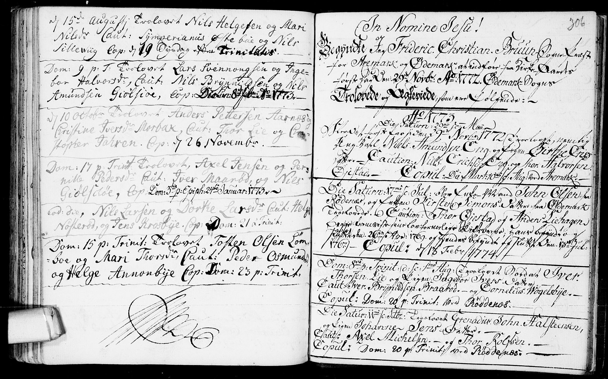 Aremark prestekontor Kirkebøker, SAO/A-10899/F/Fb/L0002: Parish register (official) no.  II 2, 1745-1795, p. 306