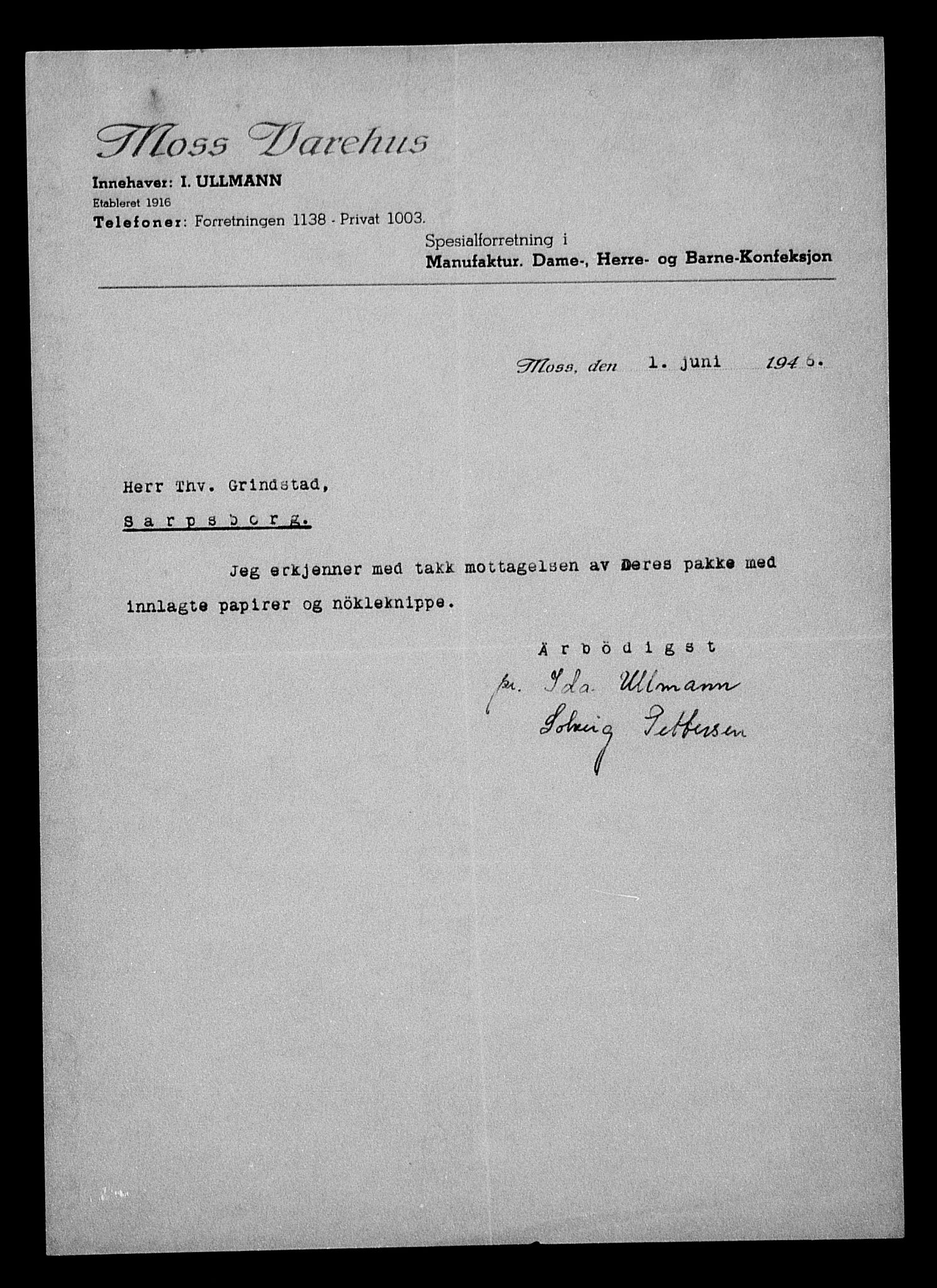 Justisdepartementet, Tilbakeføringskontoret for inndratte formuer, AV/RA-S-1564/H/Hc/Hcd/L1008: --, 1945-1947, p. 393