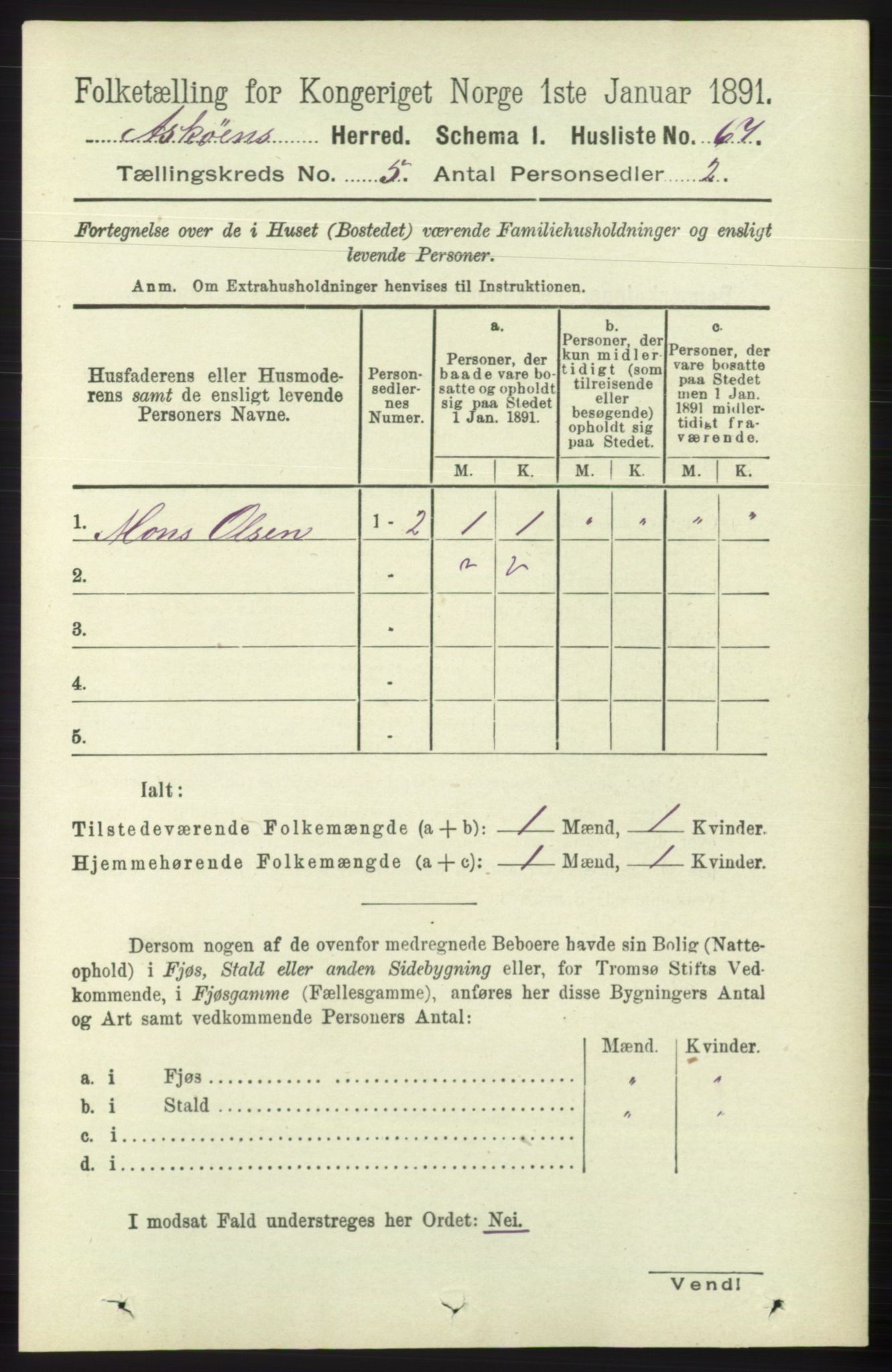 RA, 1891 census for 1247 Askøy, 1891, p. 3489