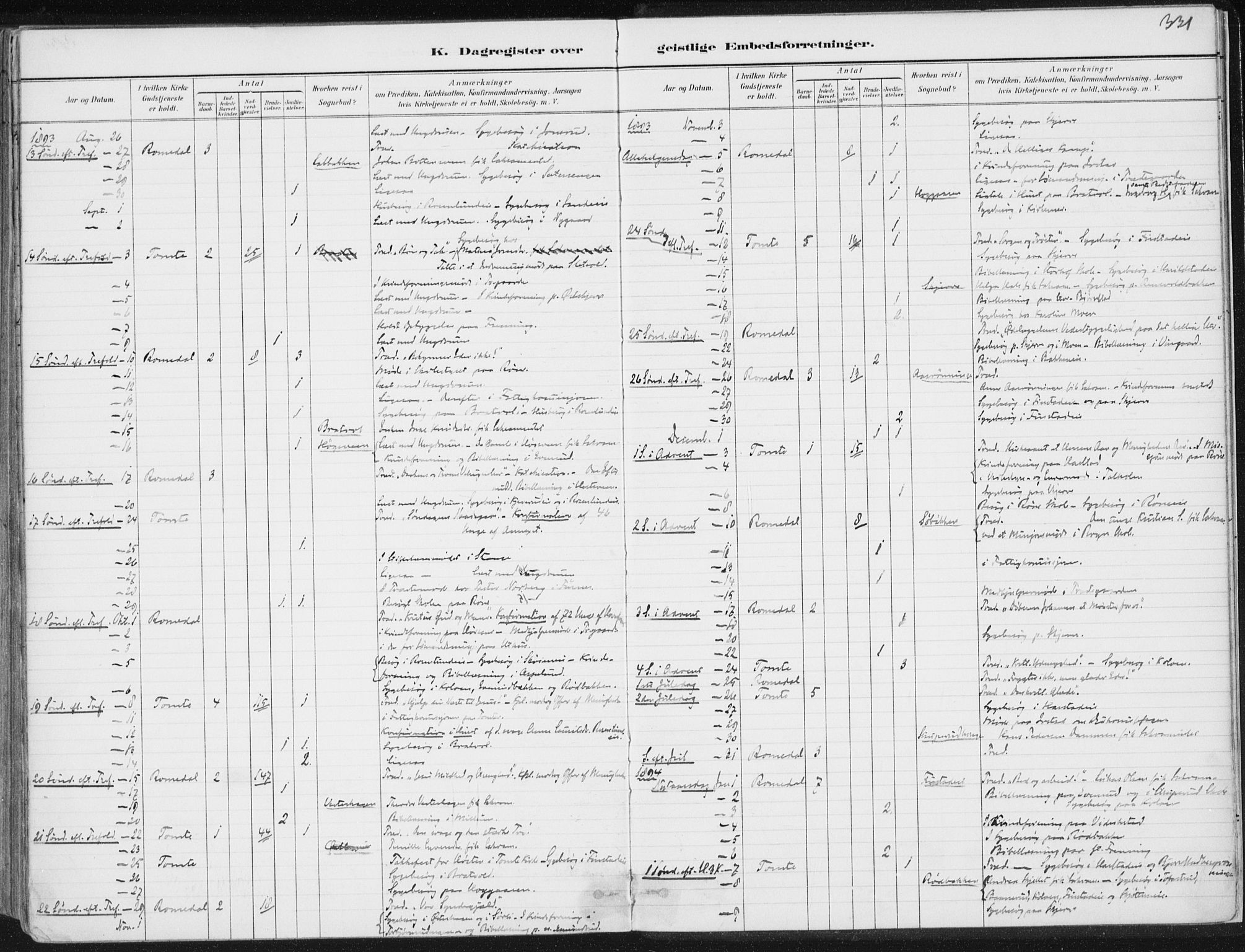 Romedal prestekontor, SAH/PREST-004/K/L0010: Parish register (official) no. 10, 1880-1895, p. 331