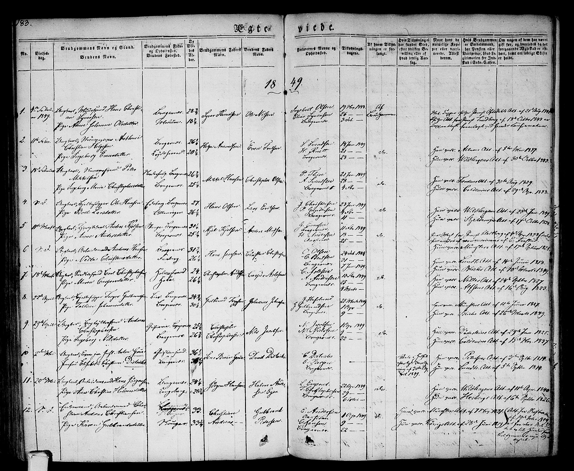 Bragernes kirkebøker, AV/SAKO-A-6/F/Fc/L0001: Parish register (official) no. III 1, 1830-1853, p. 183