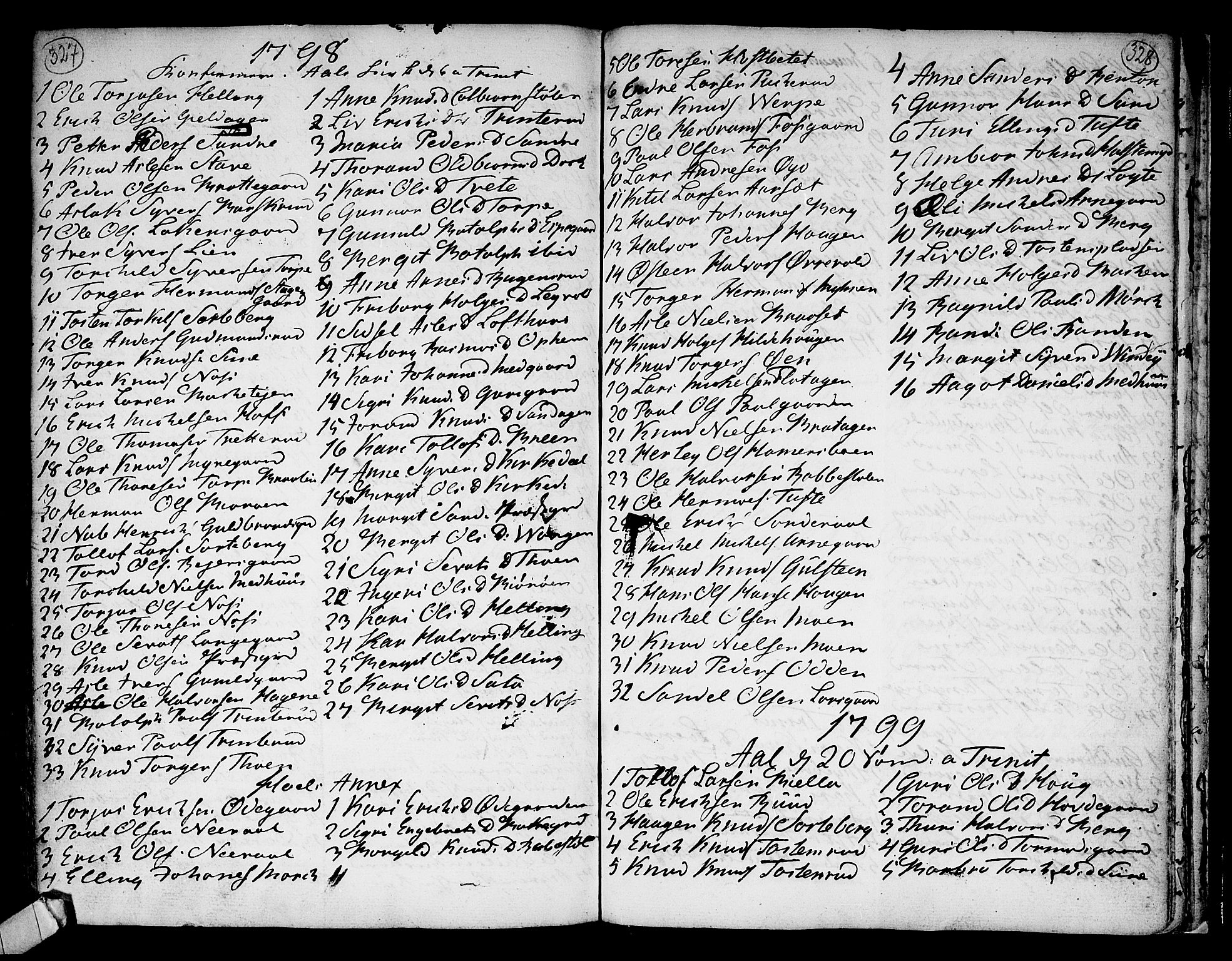Ål kirkebøker, SAKO/A-249/F/Fa/L0002: Parish register (official) no. I 2, 1771-1806, p. 327-328