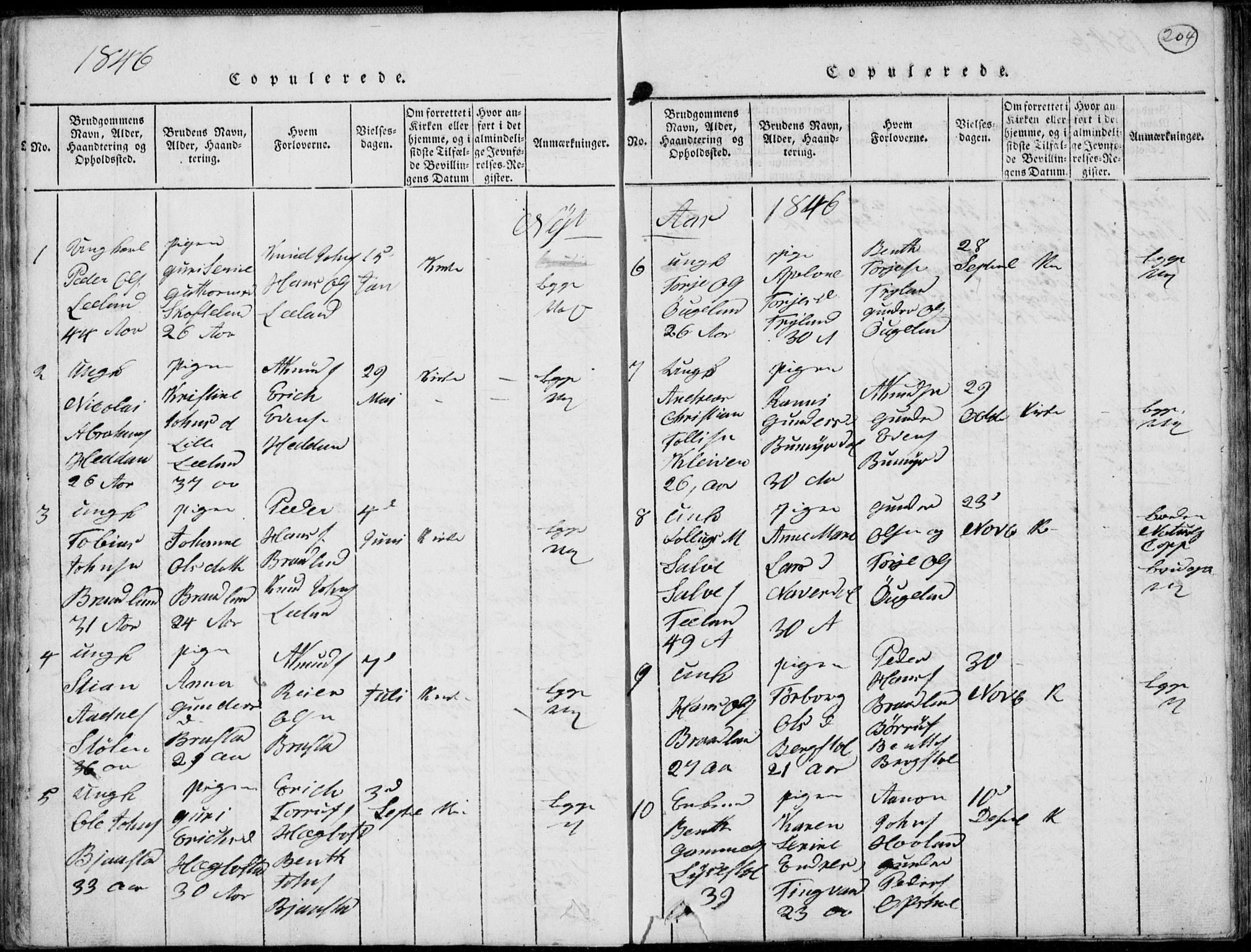 Nord-Audnedal sokneprestkontor, AV/SAK-1111-0032/F/Fb/Fbb/L0001: Parish register (copy) no. B 1, 1816-1858, p. 204