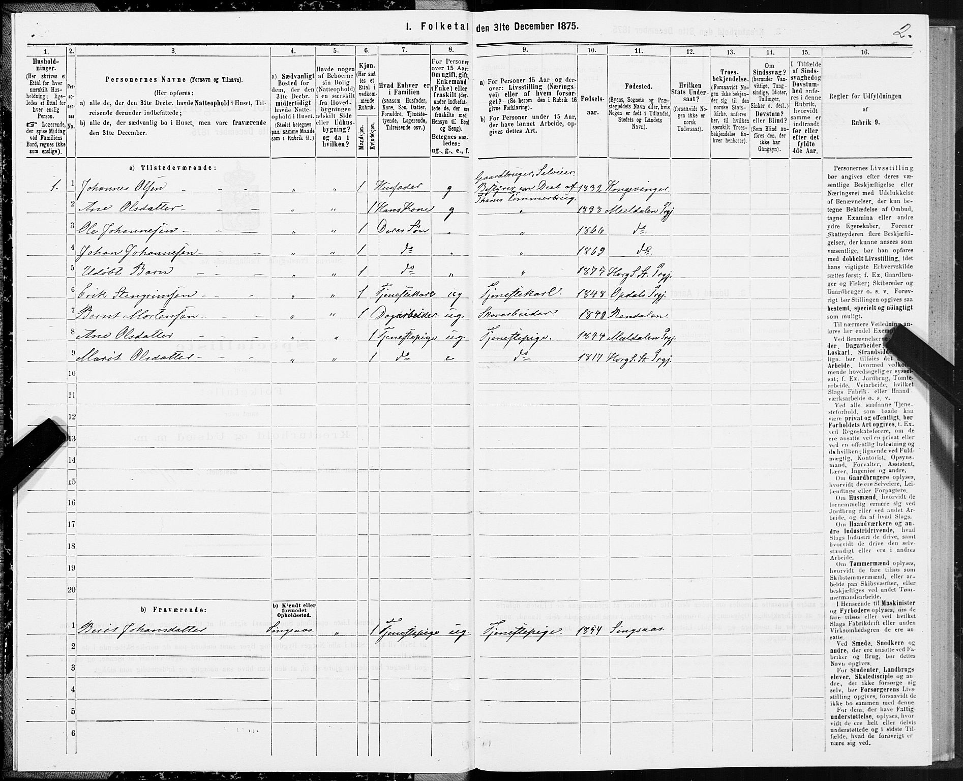 SAT, 1875 census for 1648P Støren, 1875, p. 6002