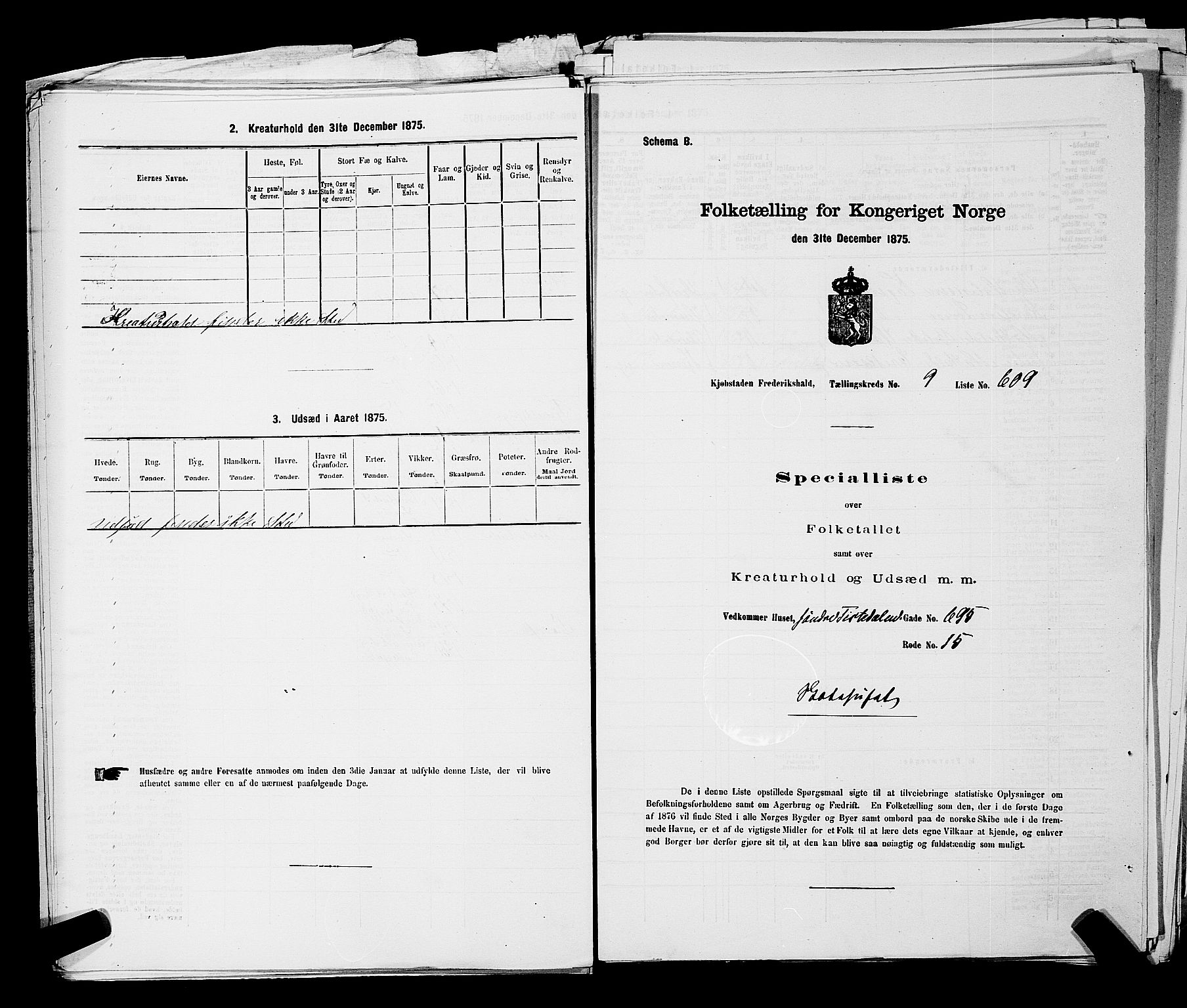 RA, 1875 census for 0101P Fredrikshald, 1875, p. 1481