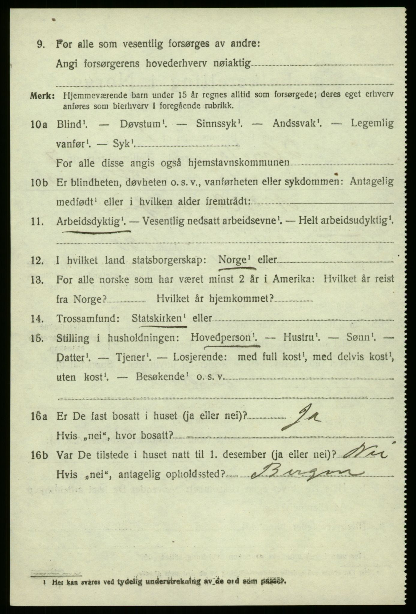 SAB, 1920 census for Herdla, 1920, p. 5442