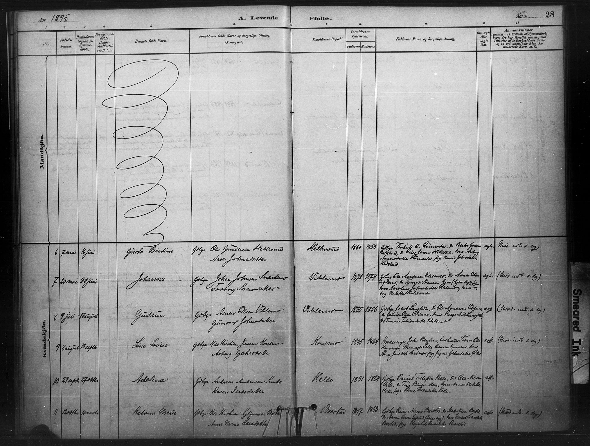 Nord-Audnedal sokneprestkontor, AV/SAK-1111-0032/F/Fa/Faa/L0003: Parish register (official) no. A 3, 1882-1900, p. 28