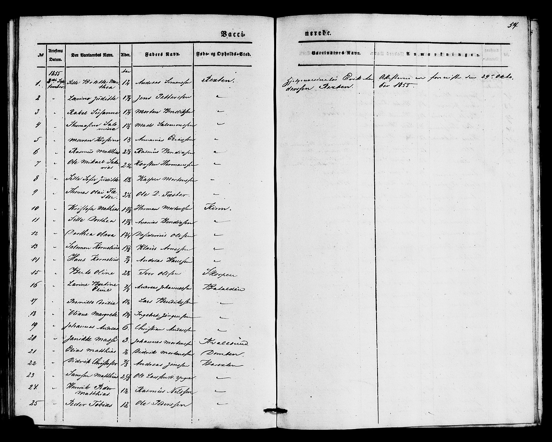 Kinn sokneprestembete, AV/SAB-A-80801/H/Haa/Haaa/L0016: Parish register (official) no. A 16, 1841-1858, p. 54