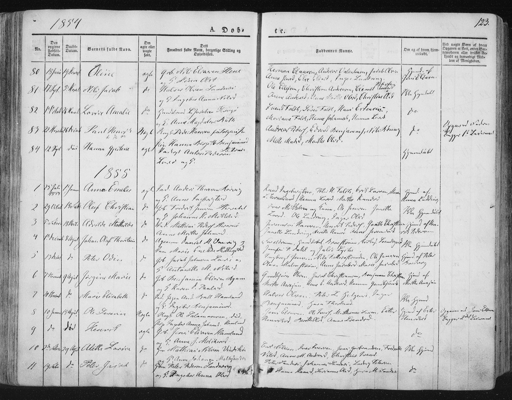 Ministerialprotokoller, klokkerbøker og fødselsregistre - Nord-Trøndelag, SAT/A-1458/784/L0669: Parish register (official) no. 784A04, 1829-1859, p. 123