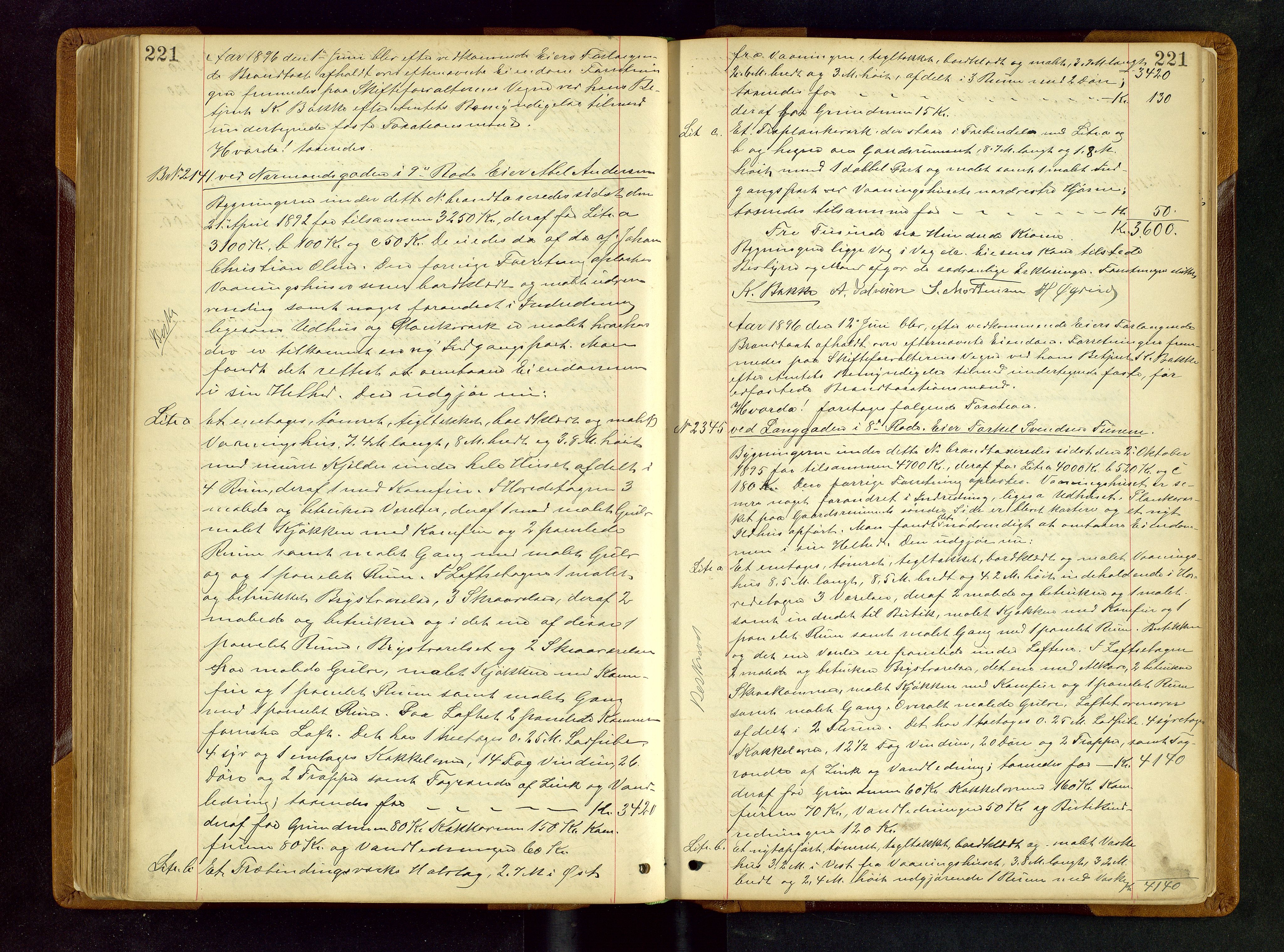 Norges Brannkasse Stavanger, AV/SAST-A-102143/F/Fd/L0002: Branntaksprotokoll nr. 13, 1893-1897, p. 221