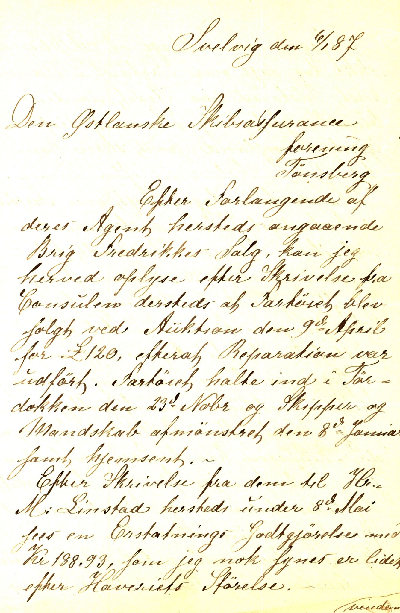 Pa 63 - Østlandske skibsassuranceforening, VEMU/A-1079/G/Ga/L0018/0002: Havaridokumenter / Anne Malene, Væni, Øgir, Fredrikke, Fredrik Stang, 1885, p. 58