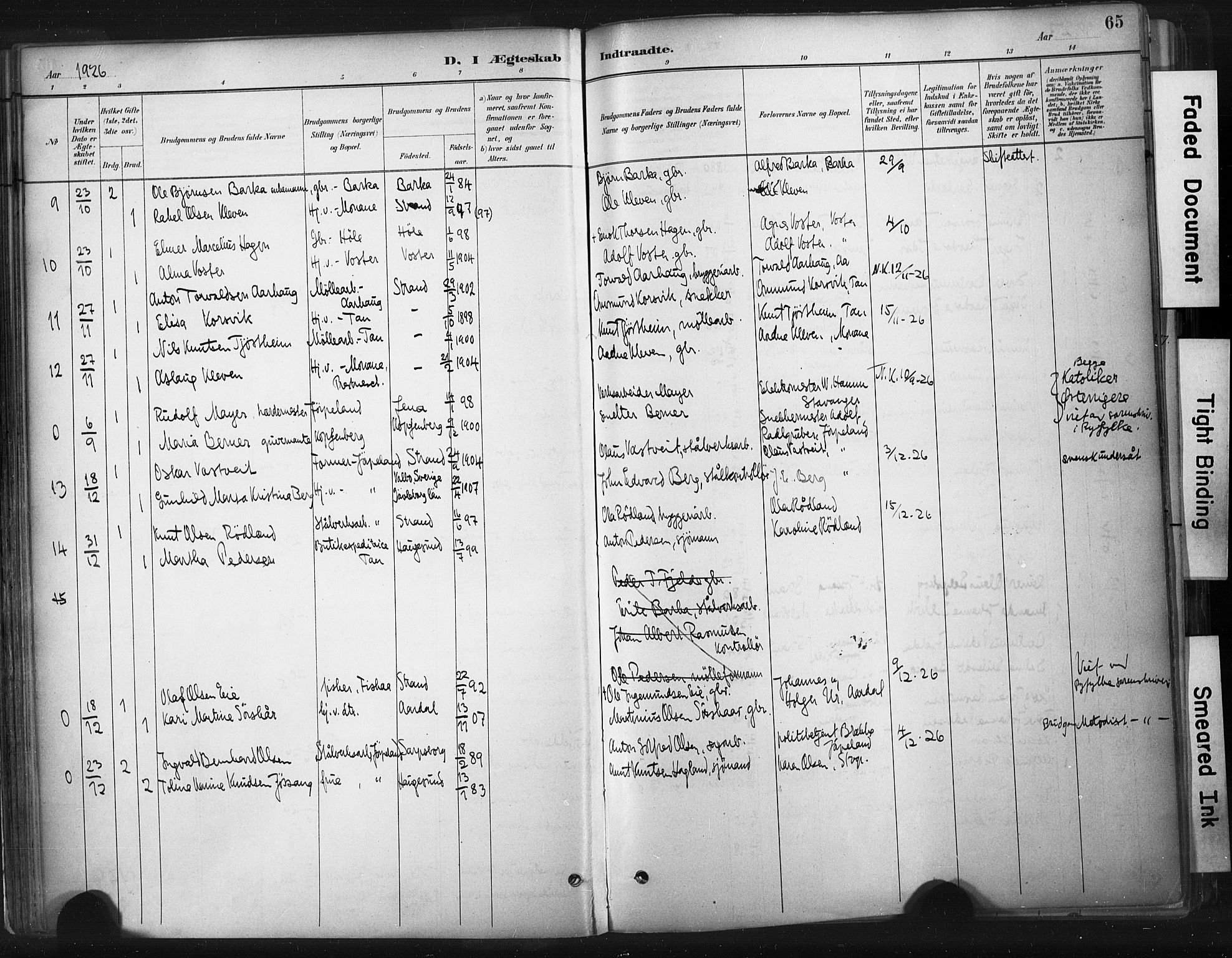 Strand sokneprestkontor, AV/SAST-A-101828/H/Ha/Haa/L0010: Parish register (official) no. A 10, 1882-1929, p. 65