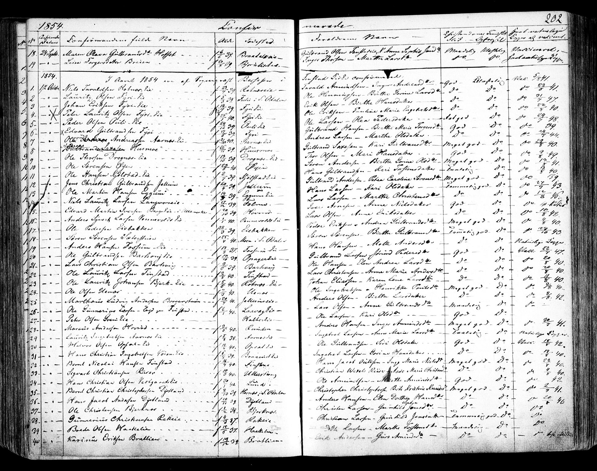 Nes prestekontor Kirkebøker, AV/SAO-A-10410/F/Fa/L0007: Parish register (official) no. I 7, 1846-1858, p. 202