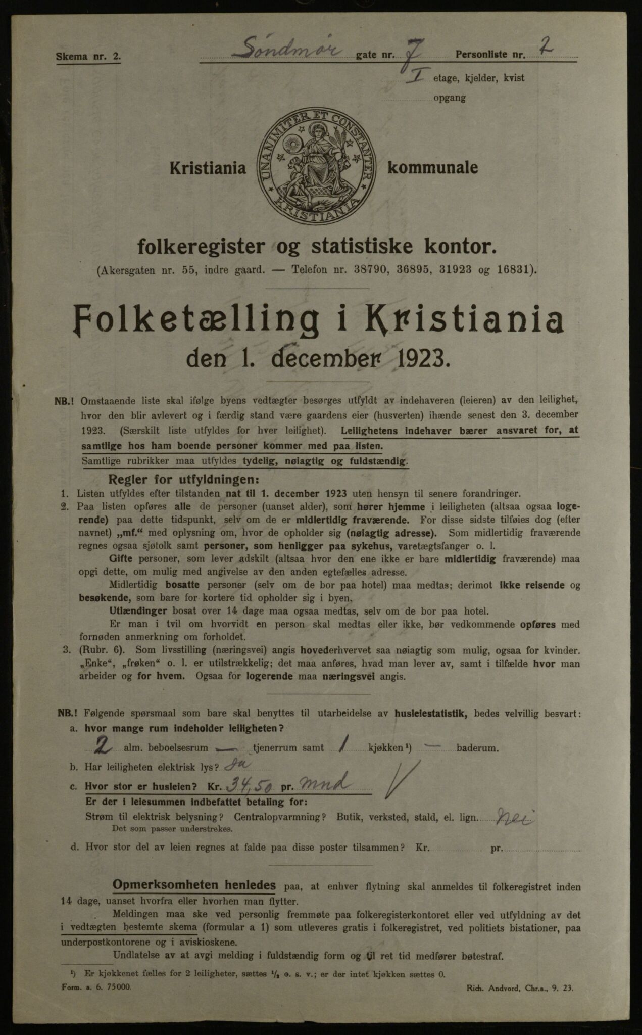 OBA, Municipal Census 1923 for Kristiania, 1923, p. 116138