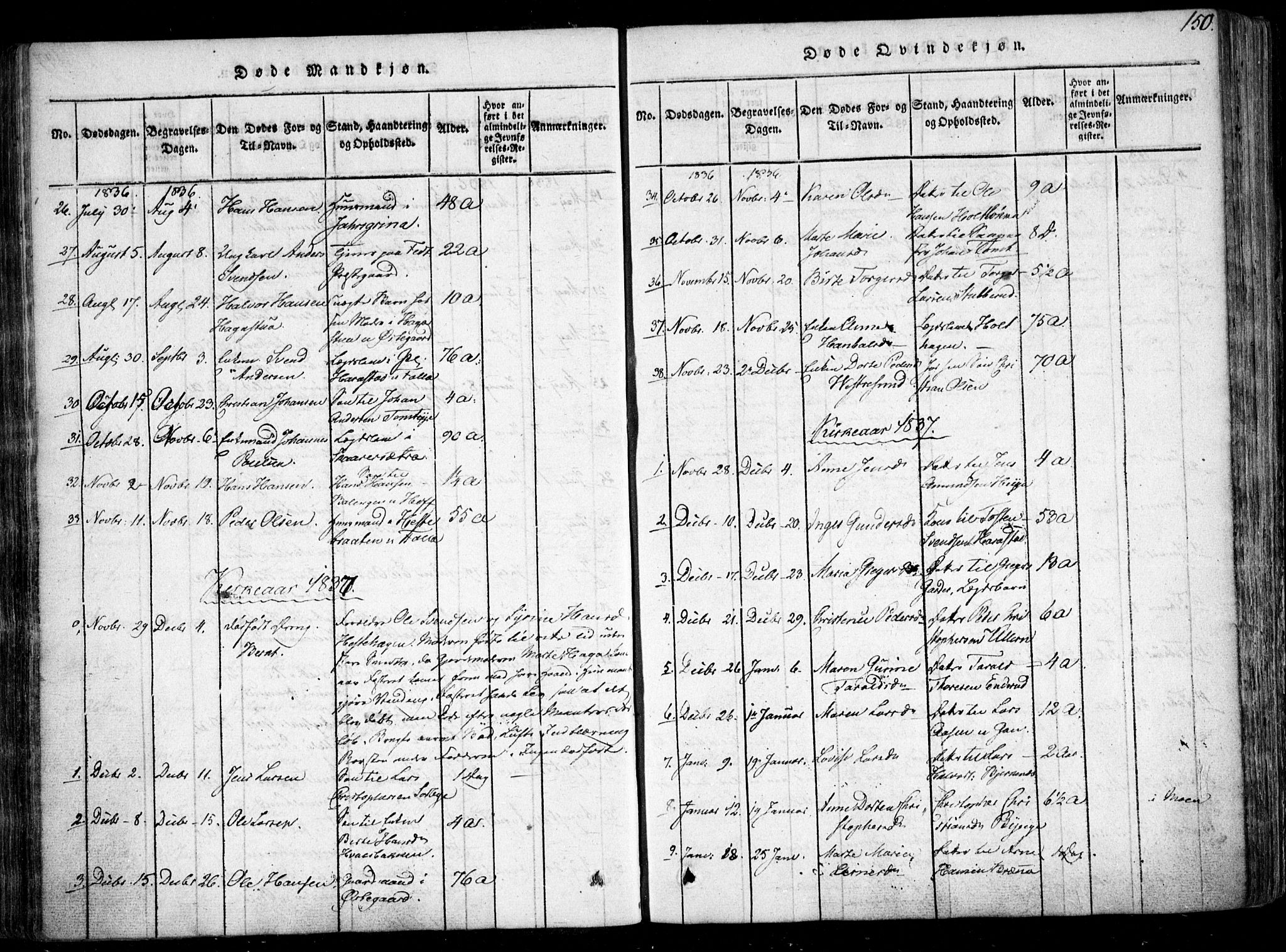 Fet prestekontor Kirkebøker, AV/SAO-A-10370a/F/Fa/L0008: Parish register (official) no. I 8, 1815-1842, p. 150