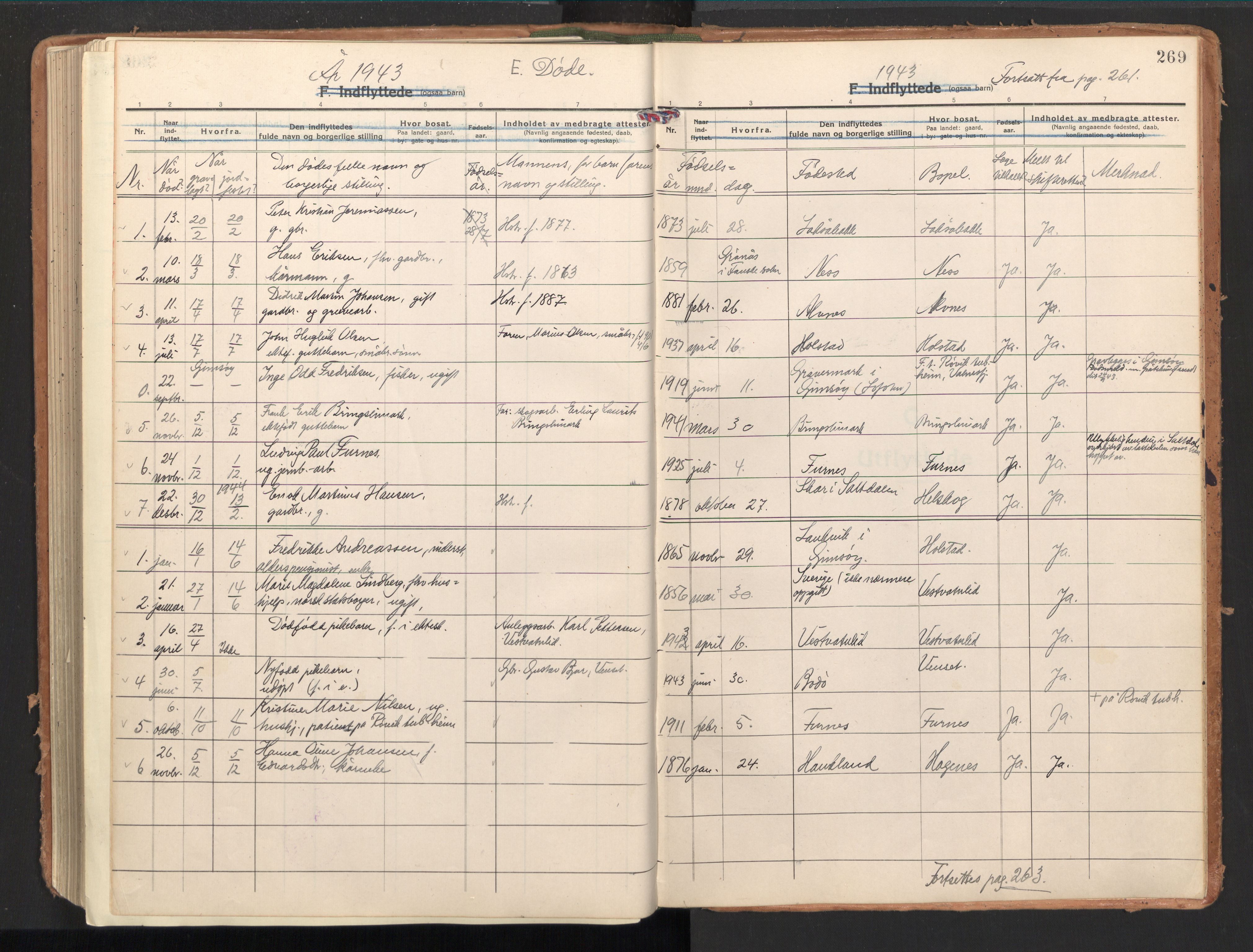 Ministerialprotokoller, klokkerbøker og fødselsregistre - Nordland, SAT/A-1459/851/L0725: Parish register (official) no. 851A02, 1922-1944, p. 269