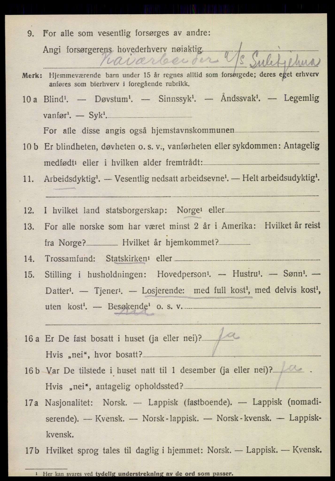 SAT, 1920 census for Fauske, 1920, p. 6359