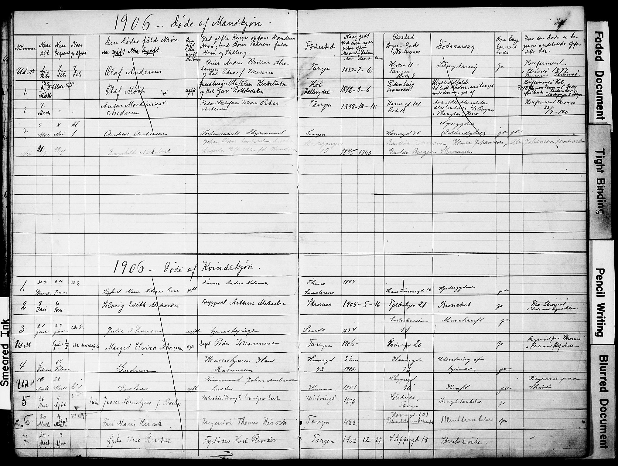 Strømsø kirkebøker, AV/SAKO-A-246/Y/Yb/L0001: Parish register draft no. II 1, 1896-1904, p. 27