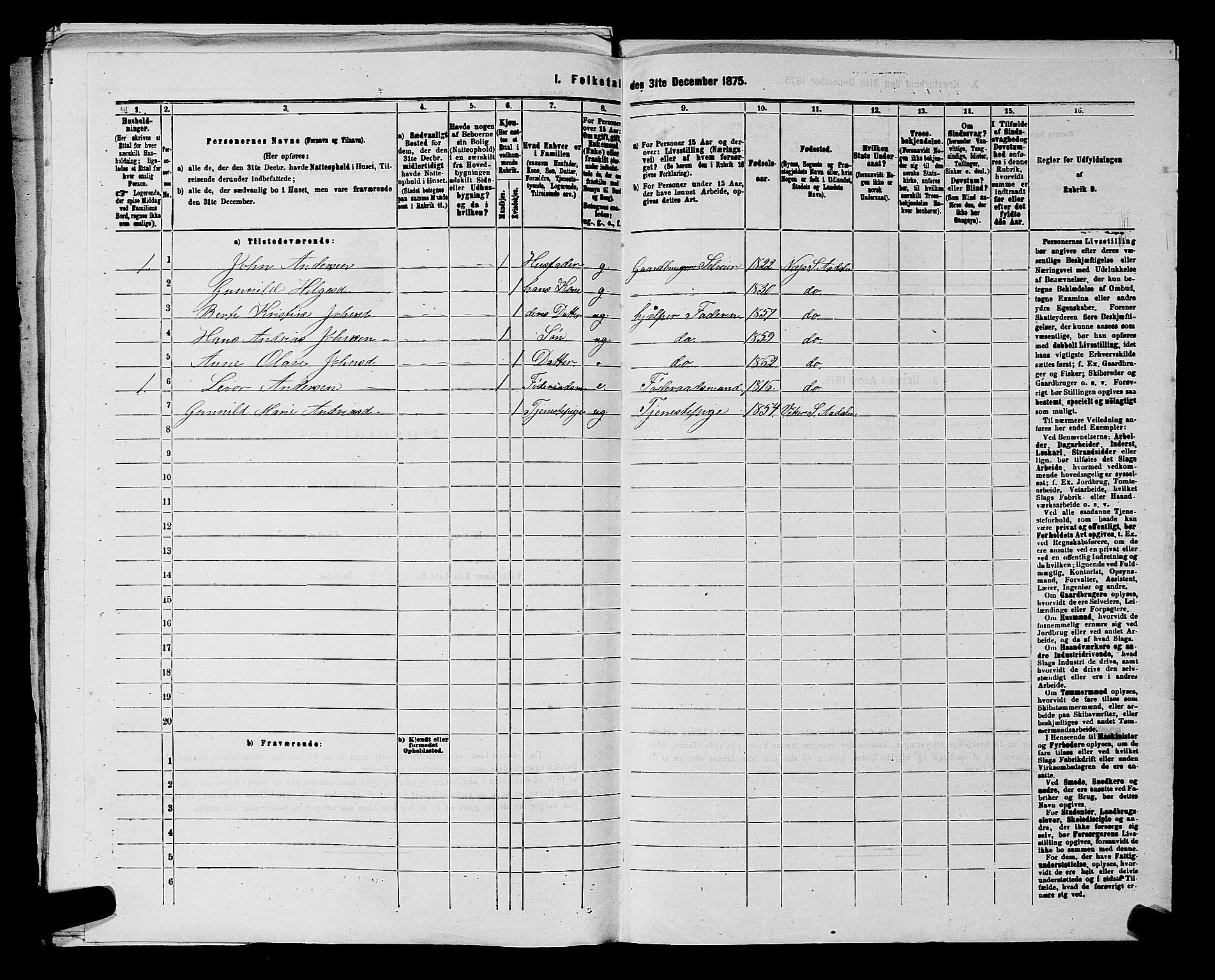 SAKO, 1875 census for 0614P Ådal, 1875, p. 443