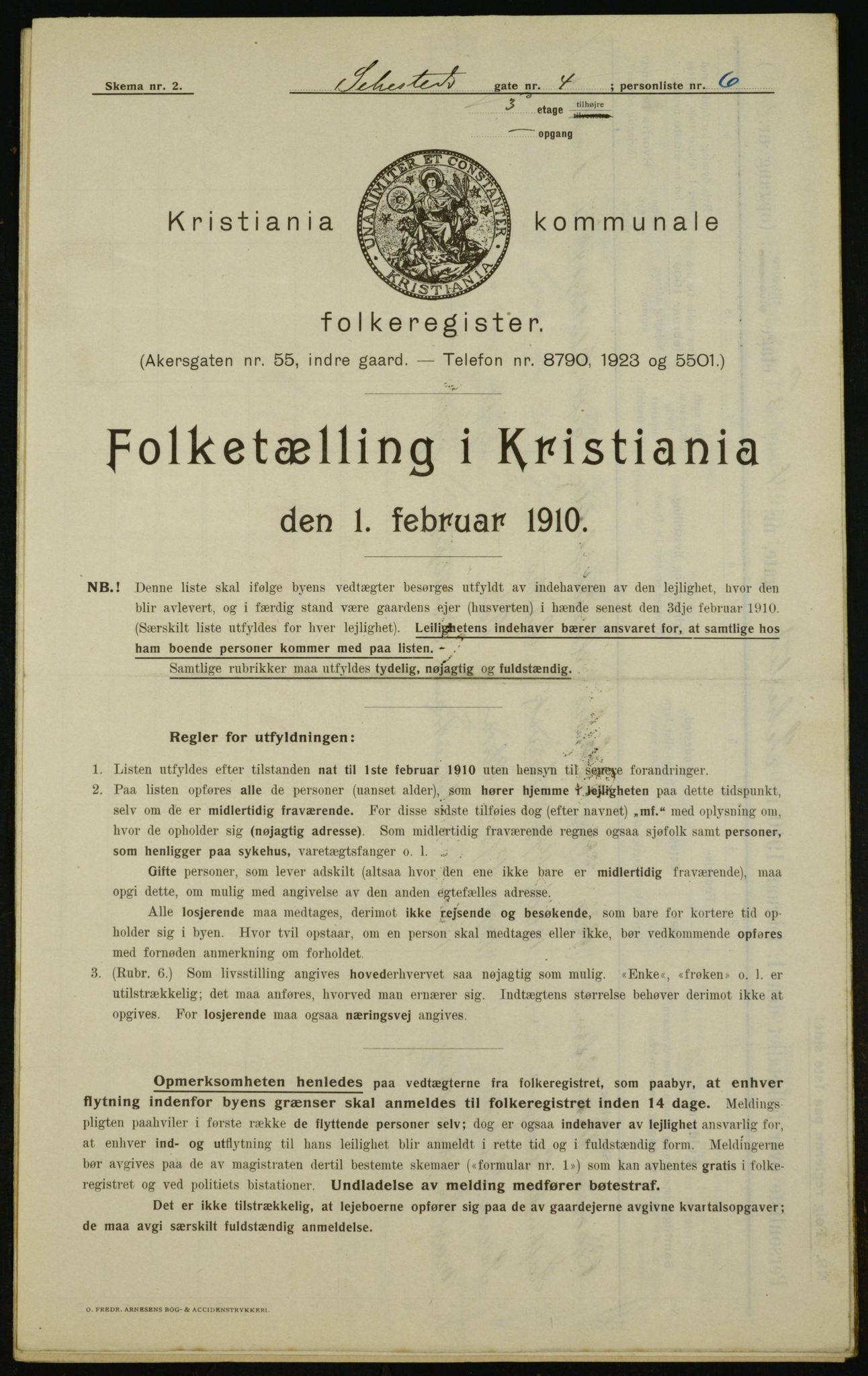 OBA, Municipal Census 1910 for Kristiania, 1910, p. 89566