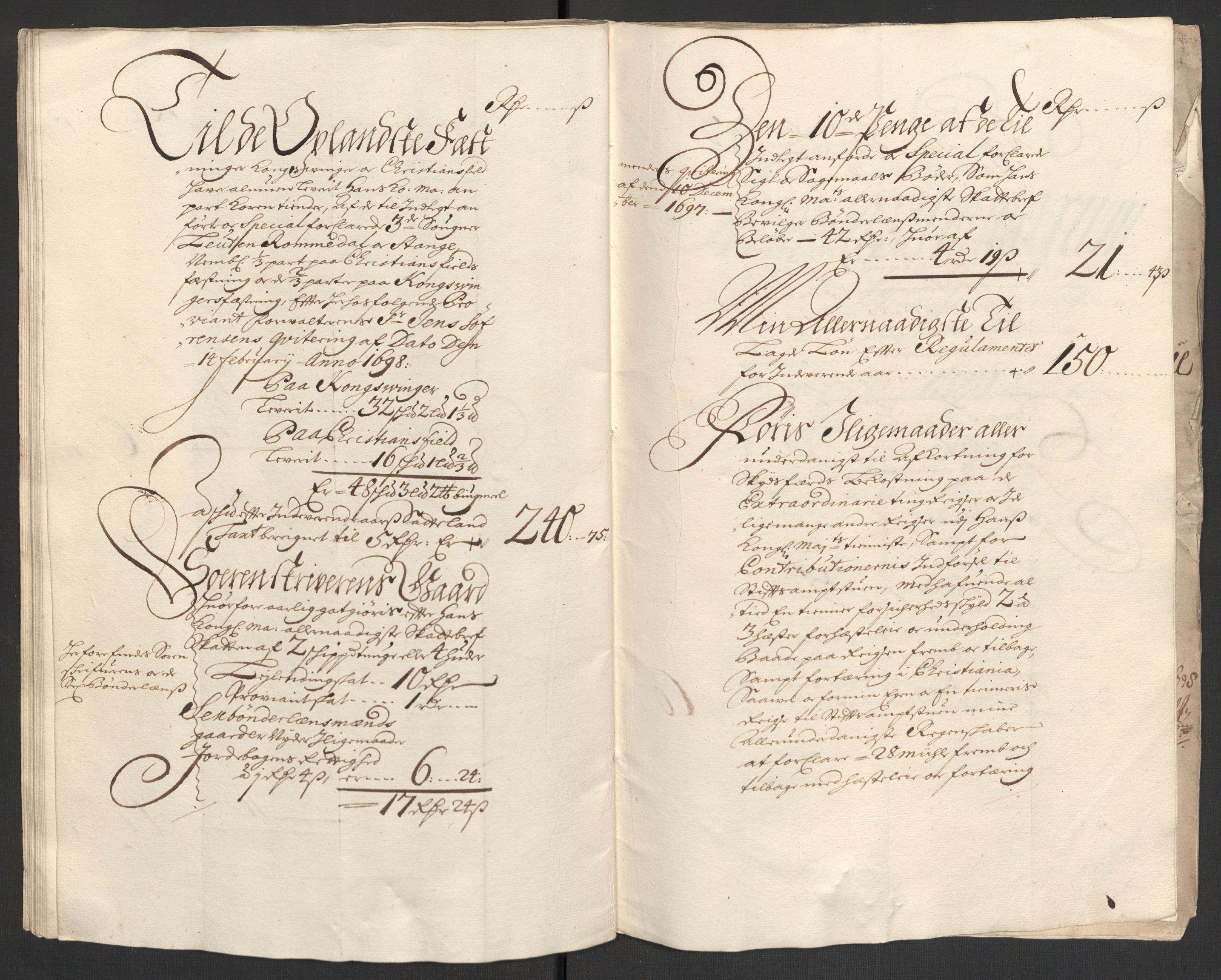 Rentekammeret inntil 1814, Reviderte regnskaper, Fogderegnskap, AV/RA-EA-4092/R16/L1037: Fogderegnskap Hedmark, 1697-1698, p. 22