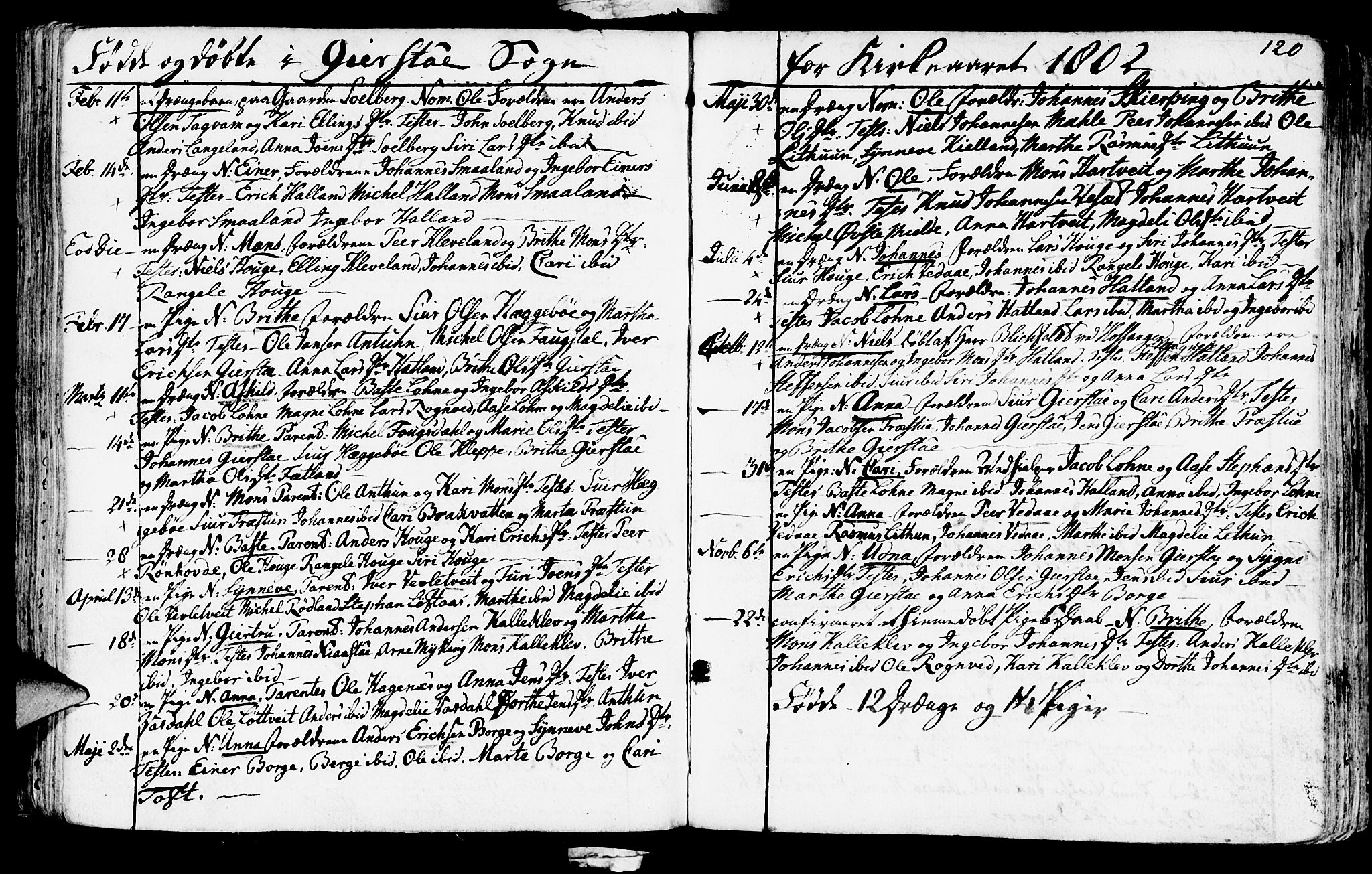 Haus sokneprestembete, AV/SAB-A-75601/H/Haa: Parish register (official) no. A 11, 1796-1816, p. 120