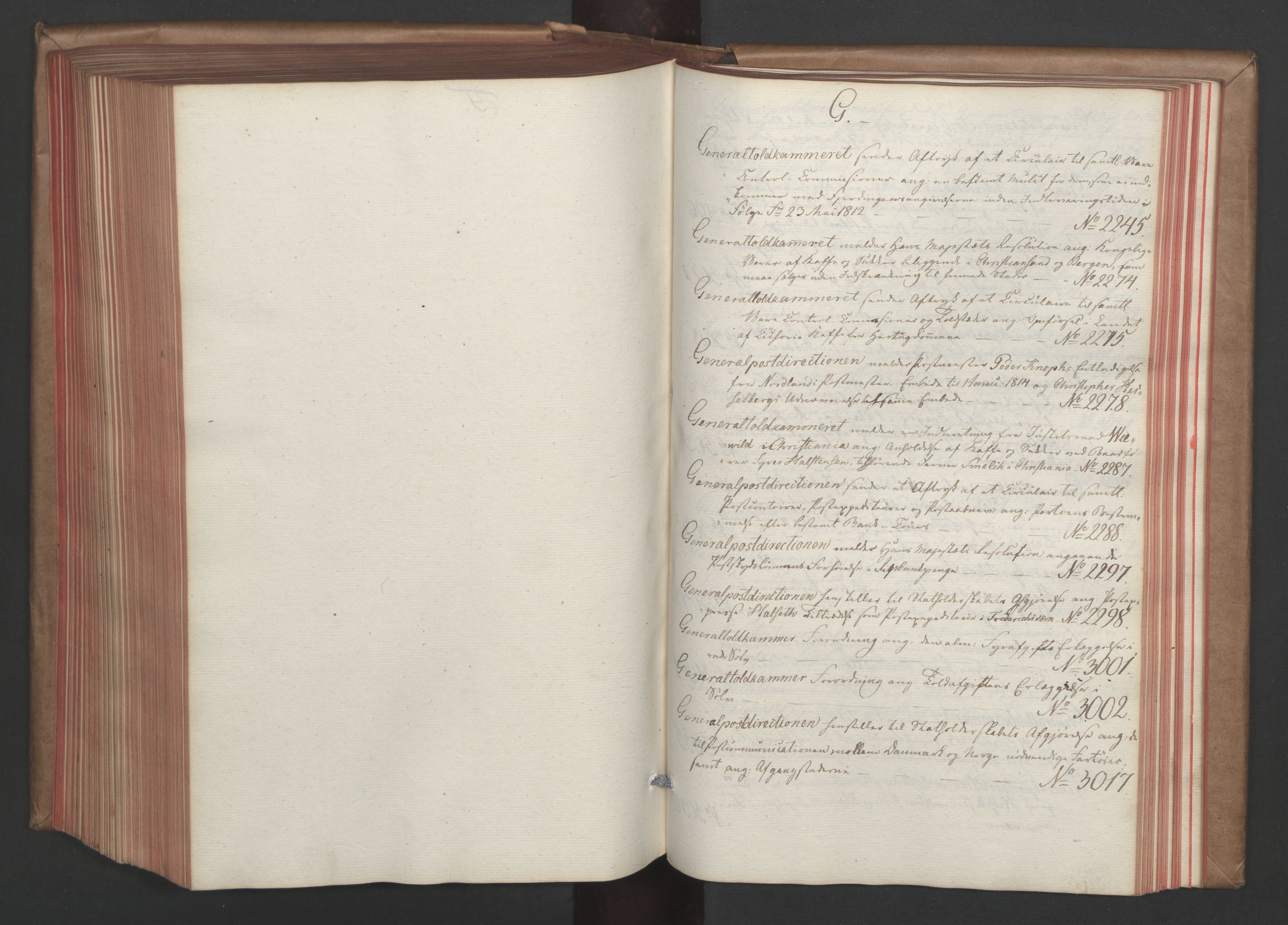 Stattholderembetet 1810-1814, 1. kontor (Kontor A), AV/RA-EA-2872/Aa/L0005: Kollegial referatprotokoll,  j.nr. 1850-2054,  l.nr. 2241-3167, 1813-1814, p. 143