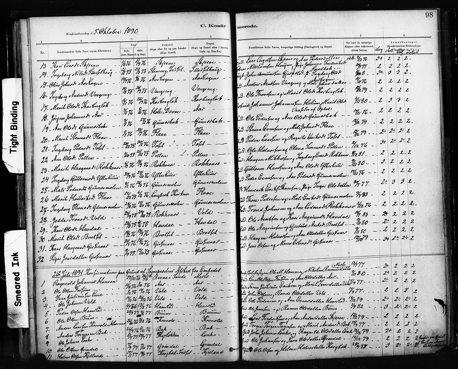 Ministerialprotokoller, klokkerbøker og fødselsregistre - Sør-Trøndelag, SAT/A-1456/674/L0871: Parish register (official) no. 674A03, 1880-1896, p. 98