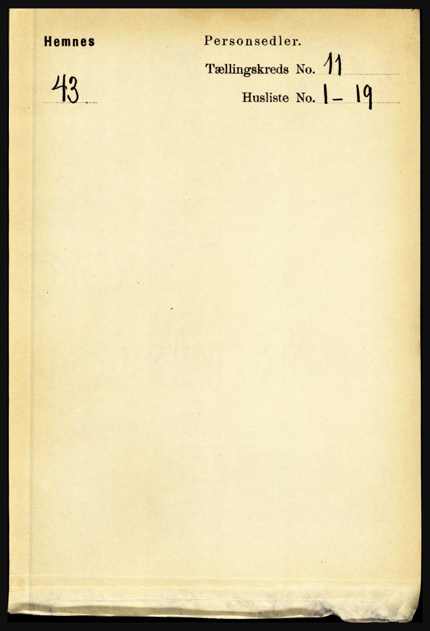 RA, 1891 census for 1832 Hemnes, 1891, p. 5303