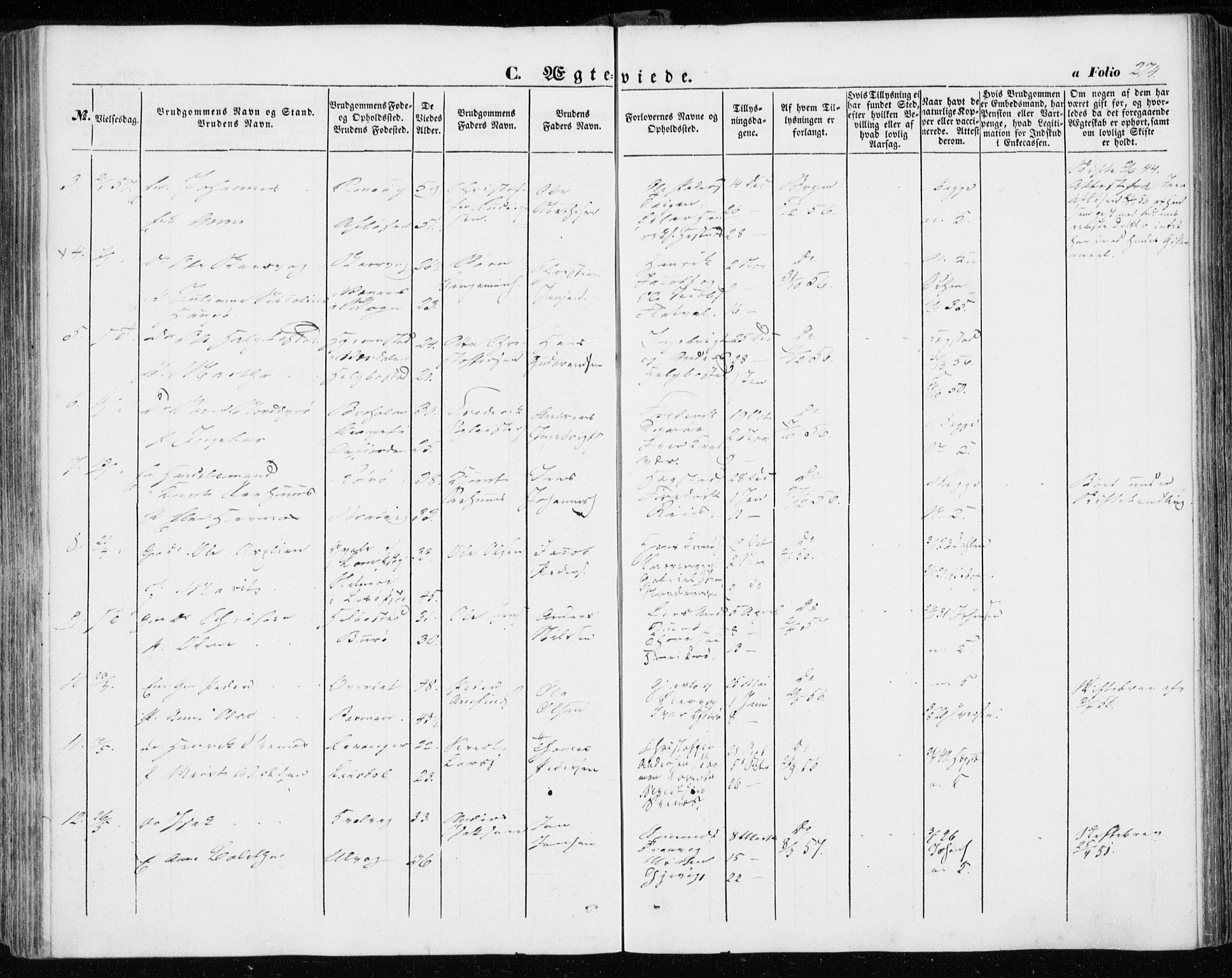 Ministerialprotokoller, klokkerbøker og fødselsregistre - Sør-Trøndelag, SAT/A-1456/634/L0530: Parish register (official) no. 634A06, 1852-1860, p. 274